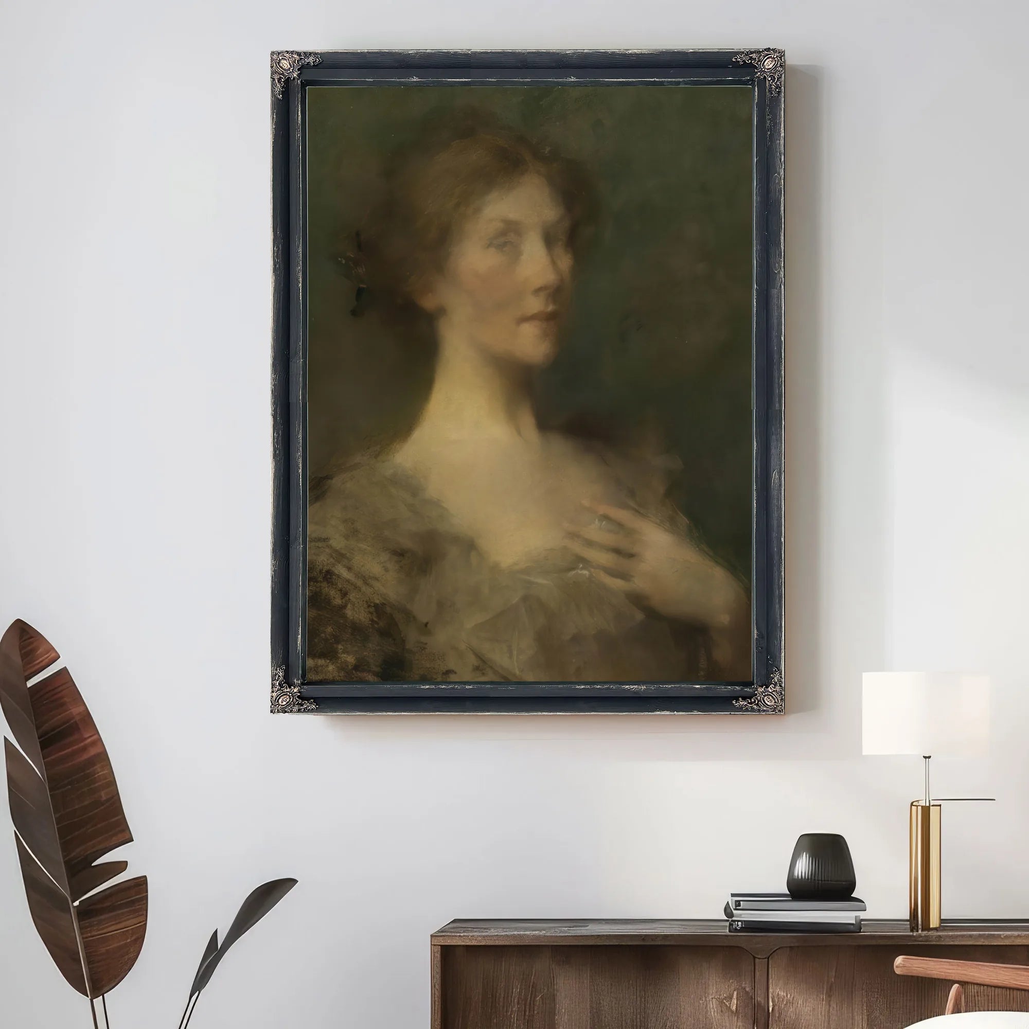 Portrait Of A Lady By Thomas Wilmer Dewing Fine Art Print
