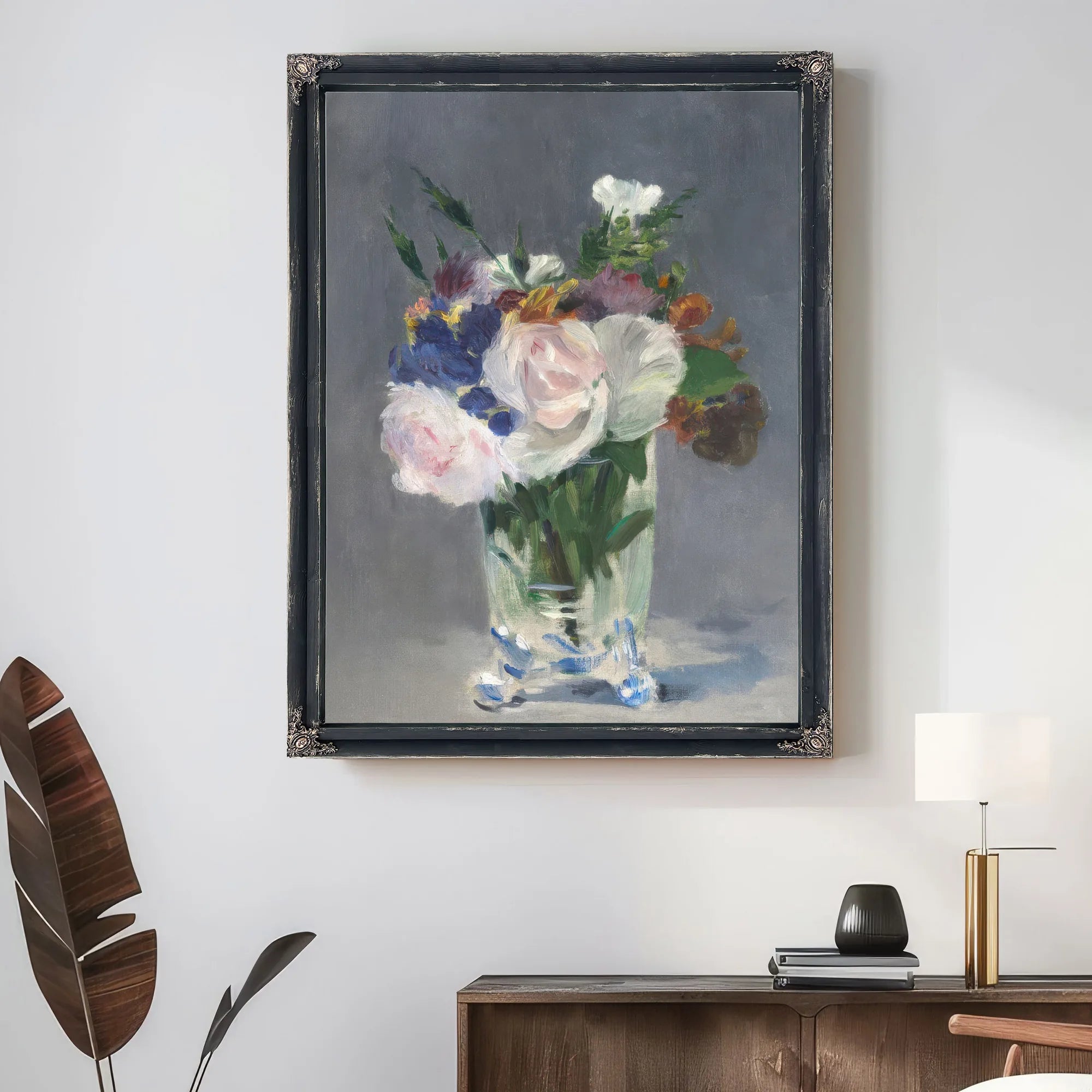 Flowers In A Crystal Vase By Edouard Manet Fine Art Print