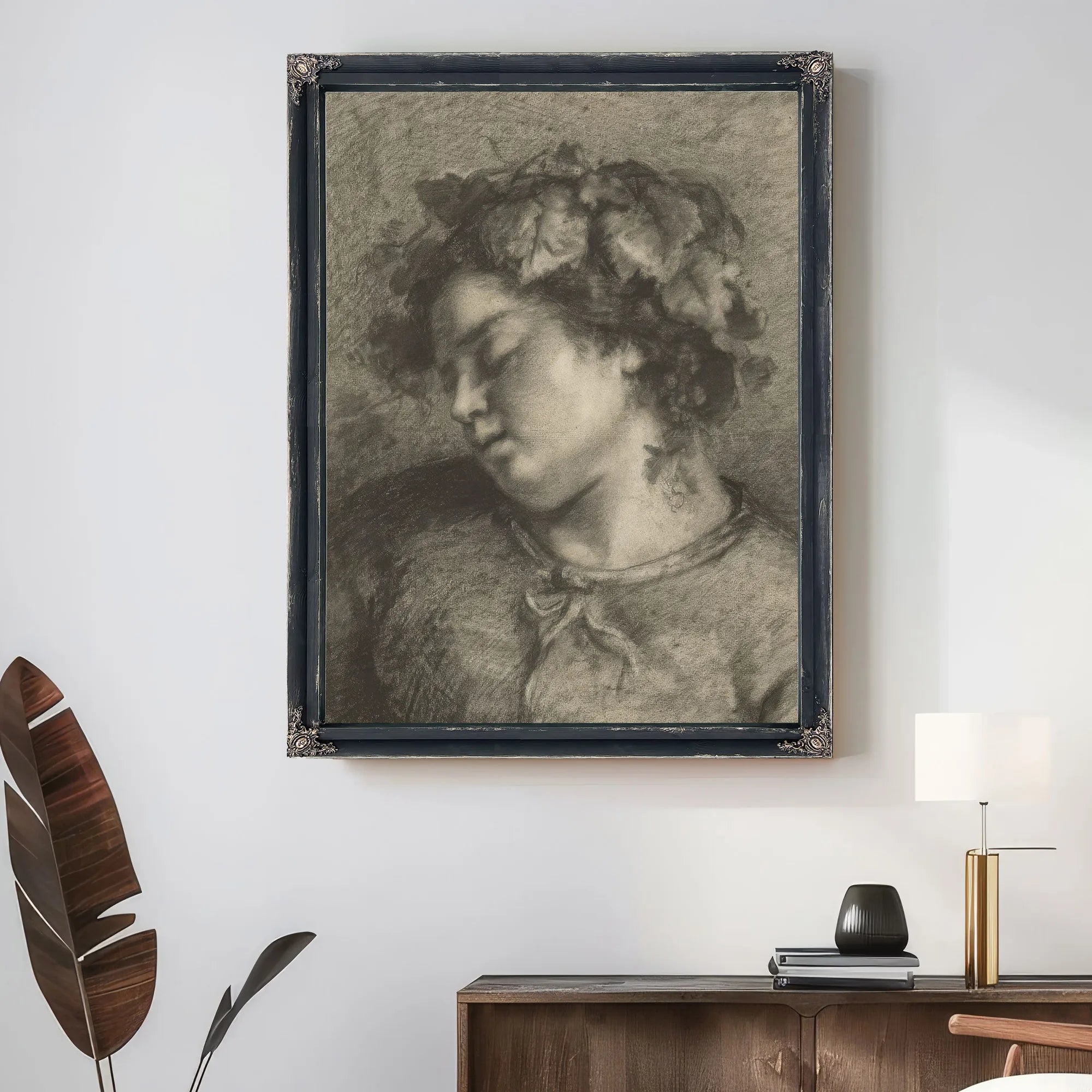 Head Of A Sleeping Bacchante By Jean Desire Gustave Courbet Fine Art Print