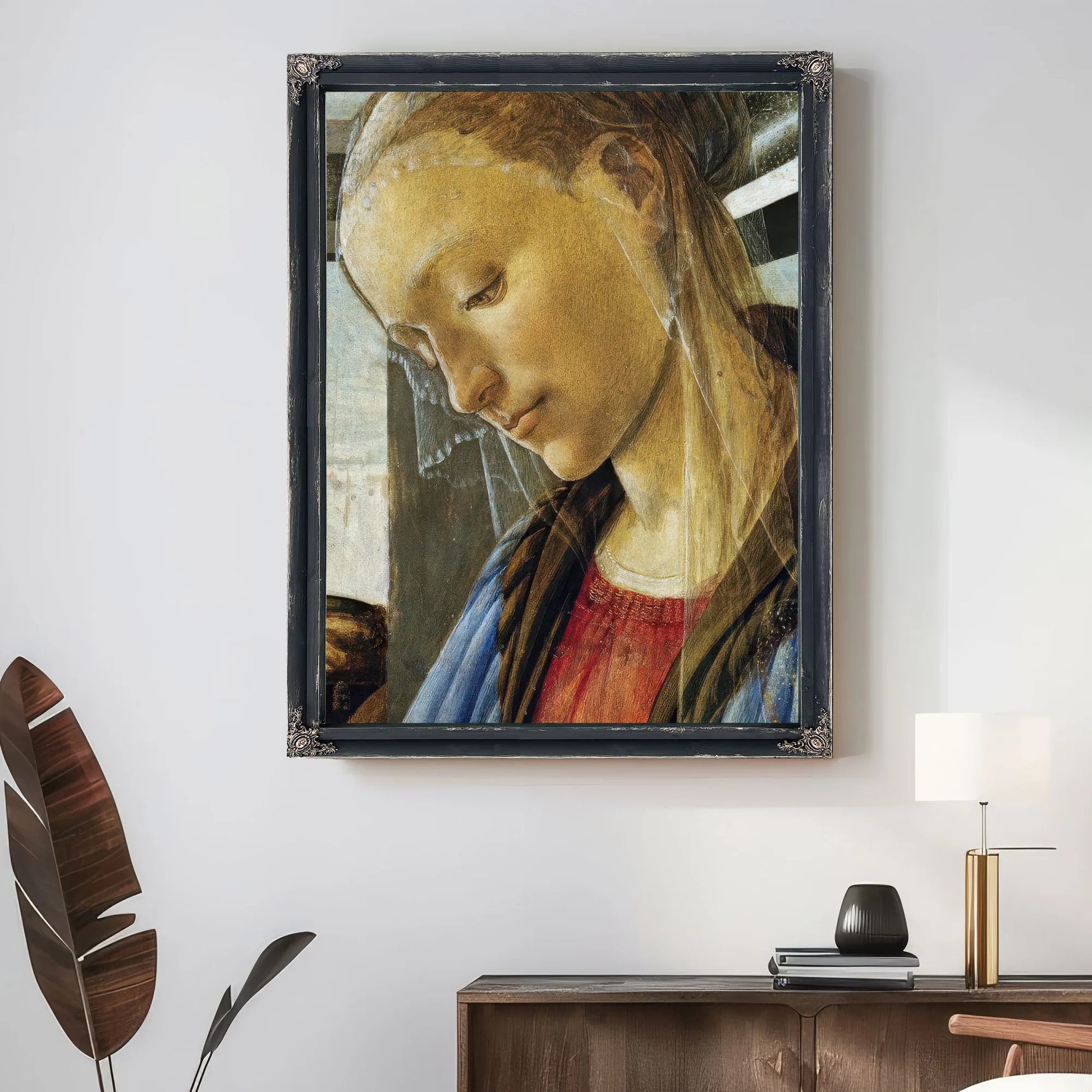 Detail Of Mary From Madonna Of The Eucharist By Sandro Botticelli Fine Art Print