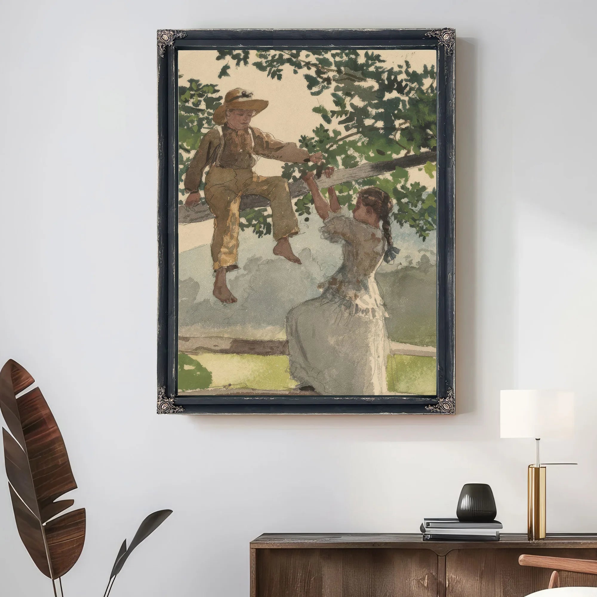 On The Fence By Winslow Homer Fine Art Print
