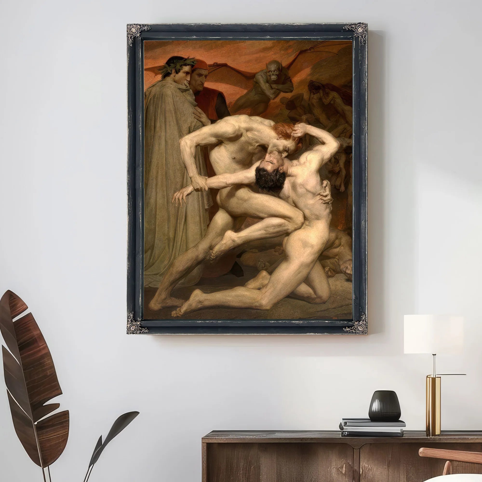 Dante And Virgil In Hell 1850 By William Adolphe Bouguereau Fine Art Print