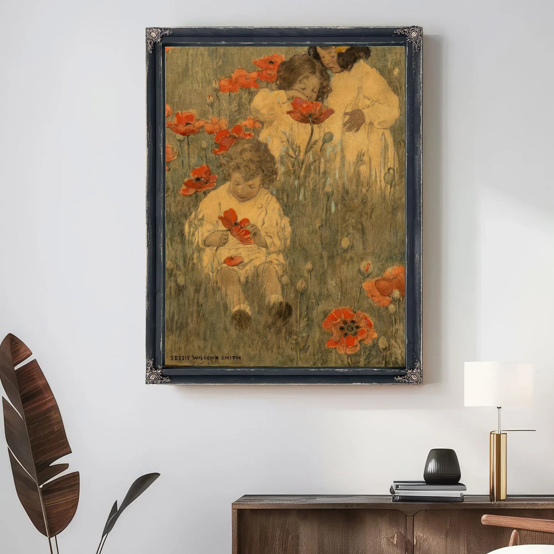 Among The Poppies The Child In A Garden Scribners Magazine Interior Illustration December 1903 By Jessie Willcox Smith Fine Art Print