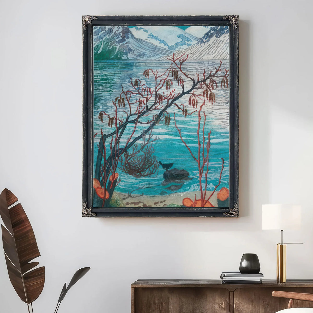 Bird On A Stone (Woodcut) By Nicolai Astrup Fine Art Print