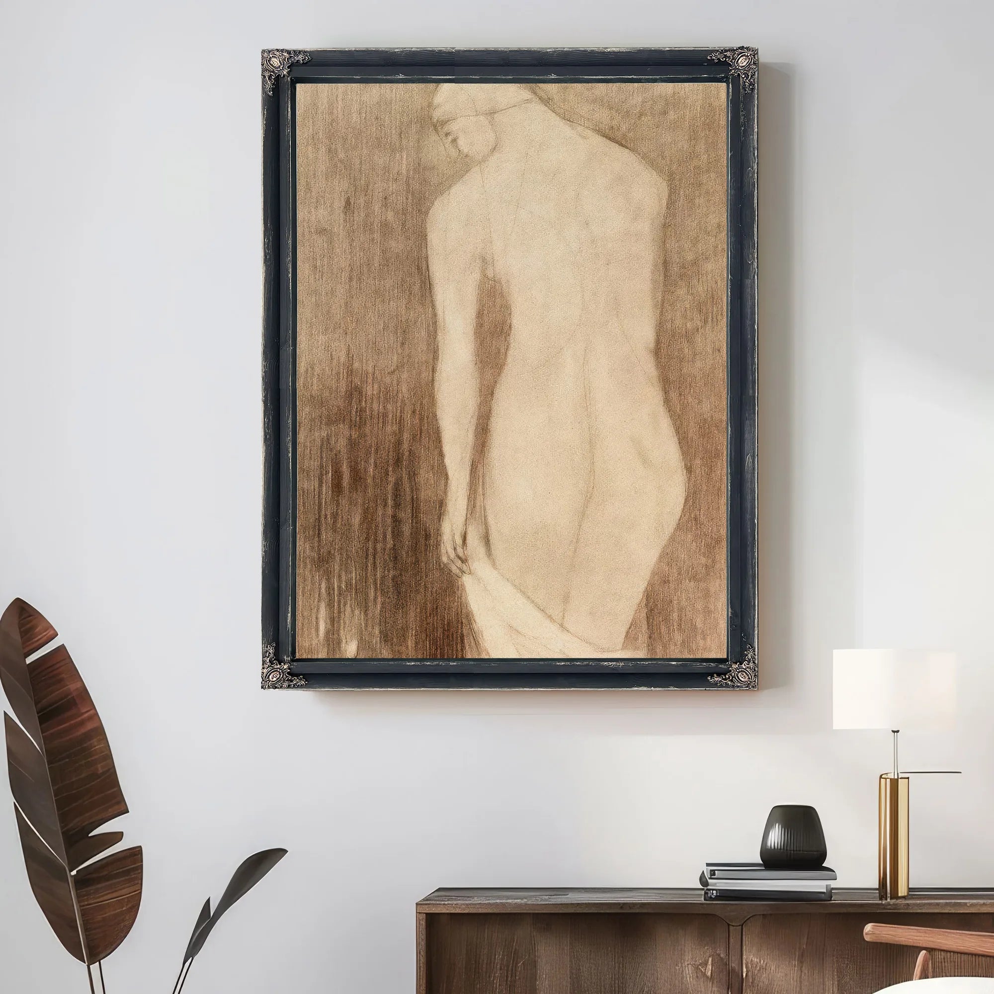 Nude Woman Seen From Behind By Odilon Redon Fine Art Print
