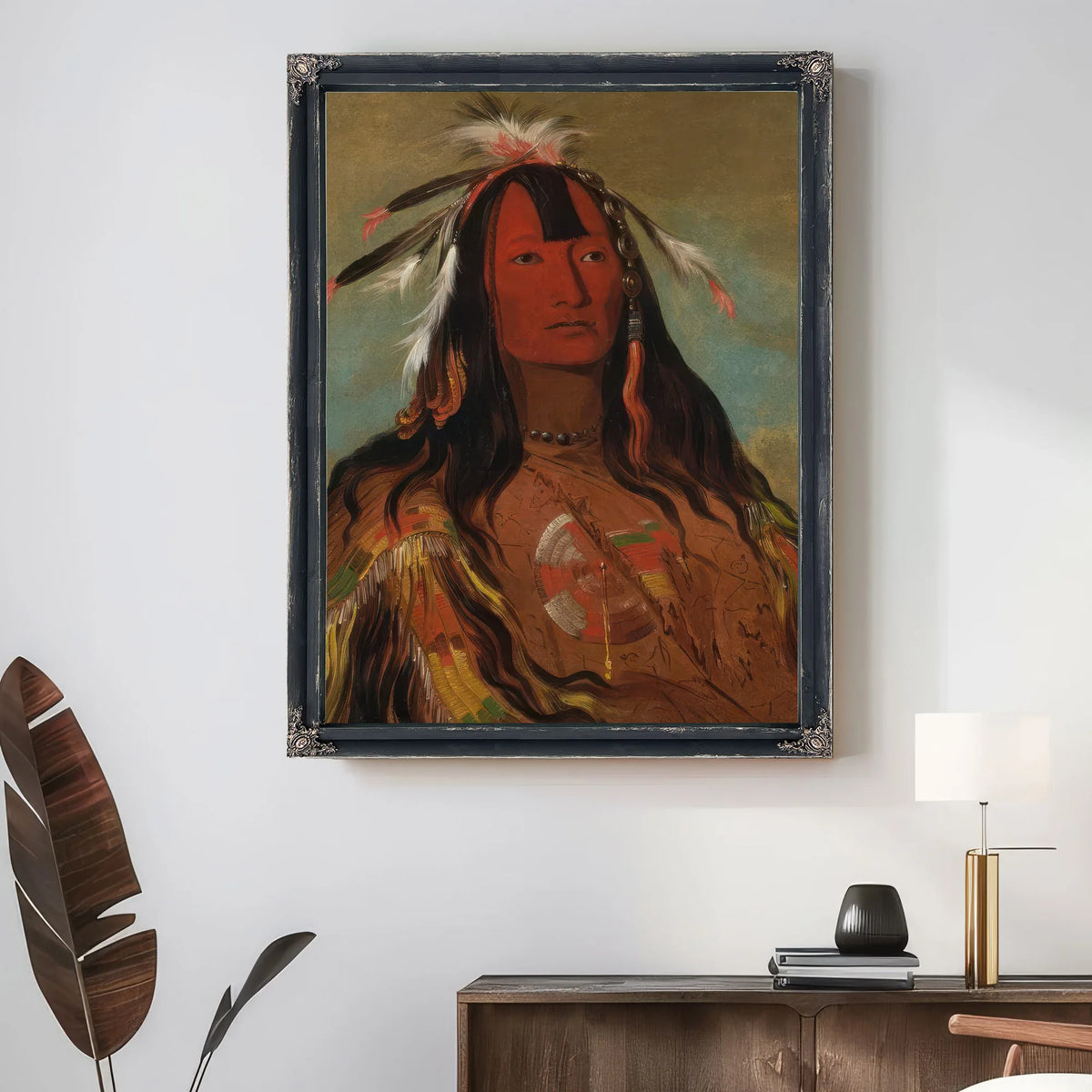 Hee Oh'ks Te Kin, Rabbit's Skin Leggings By George Catlin Fine Art Print