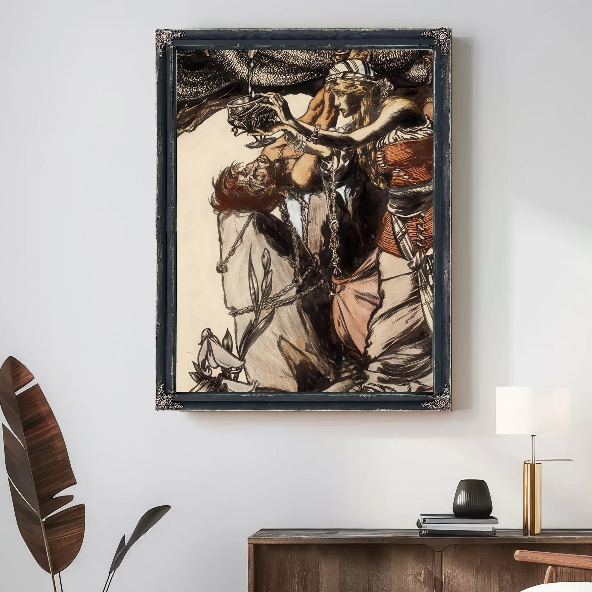 Loki And Sigyn The Land Of Enchantment Book Illustration 1901 By Arthur Rackham Fine Art Print