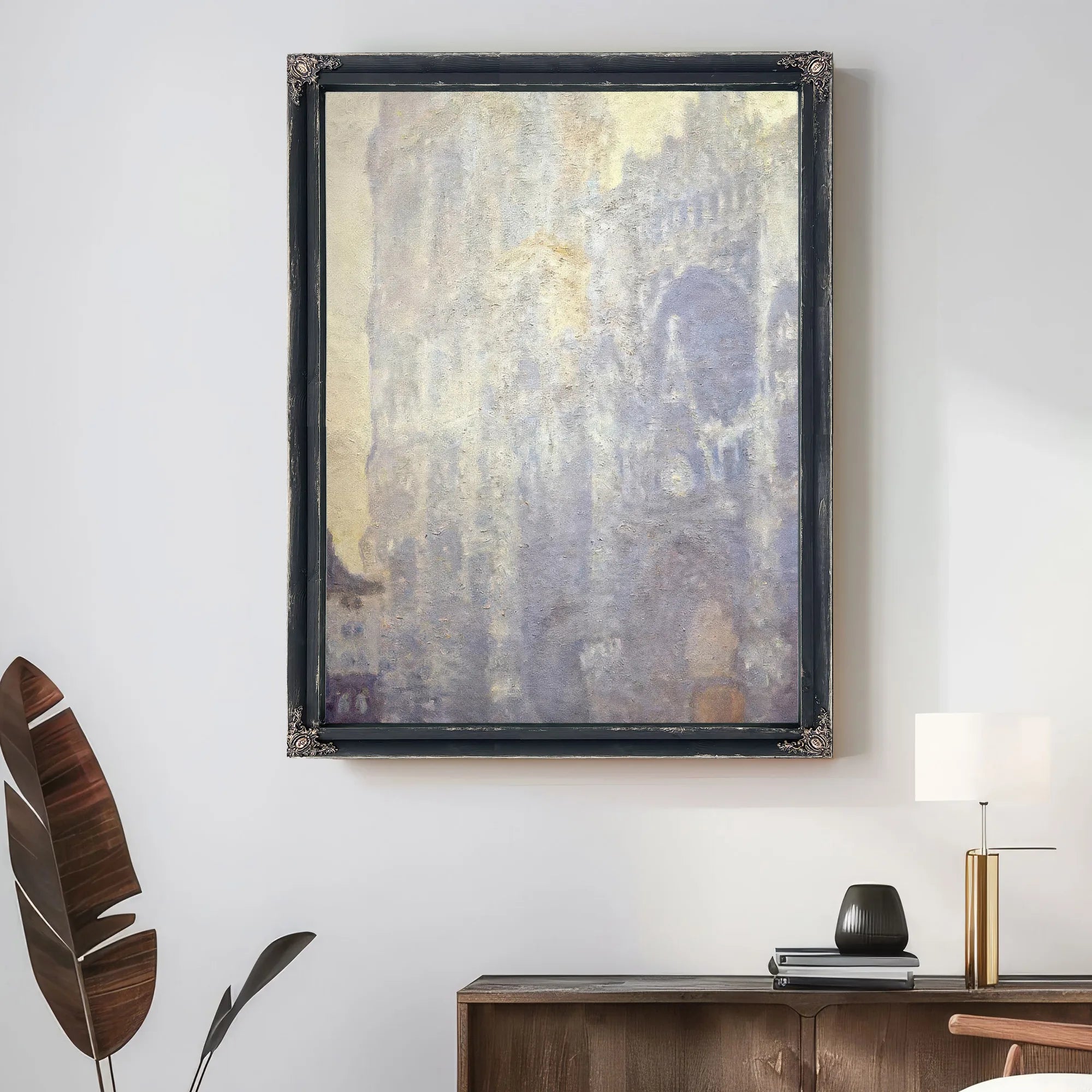 Rouen Cathedral Morning Sun Harmony In Blue By Claude Monet Fine Art Print