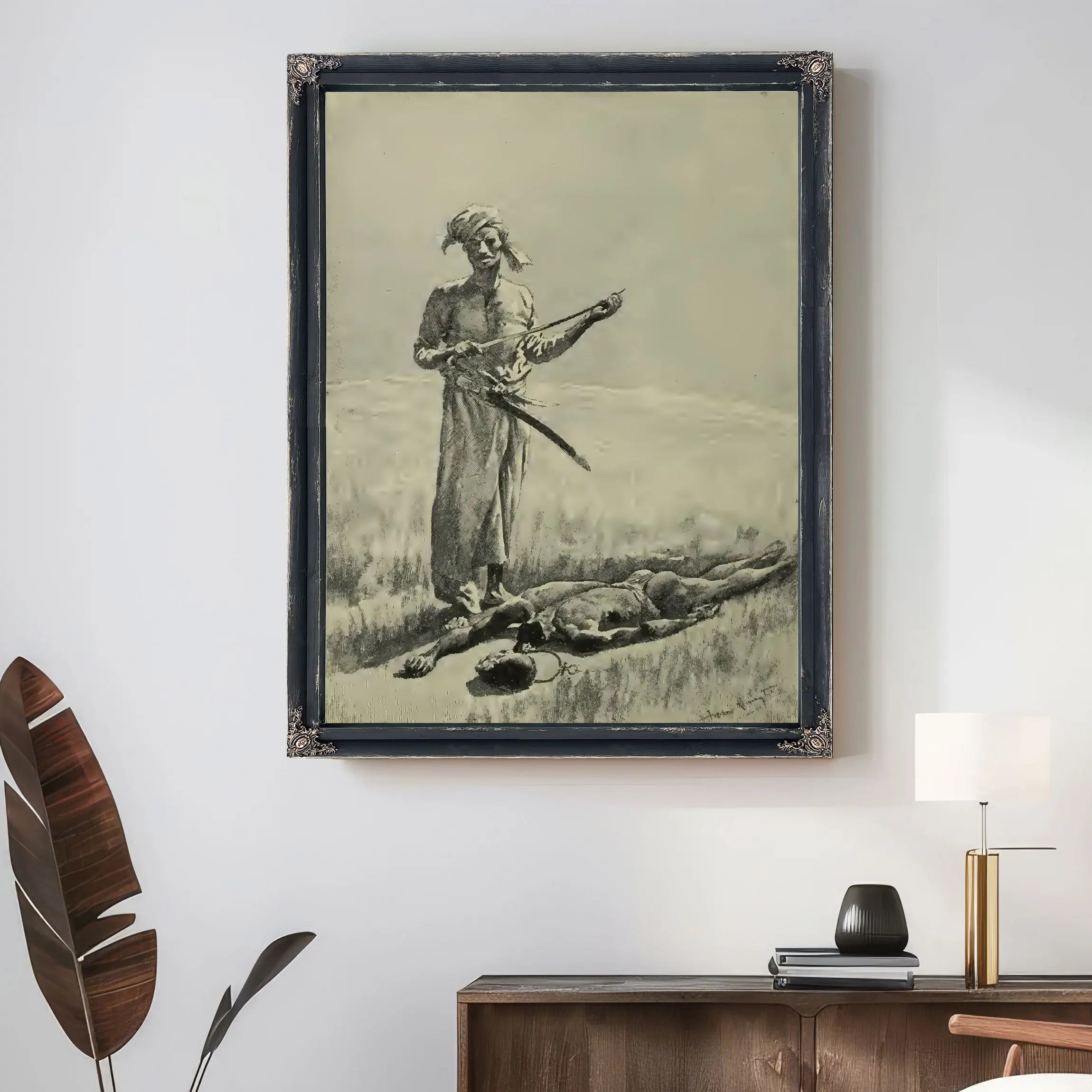 In The Rear Of A Caravan  by Frederic Remington