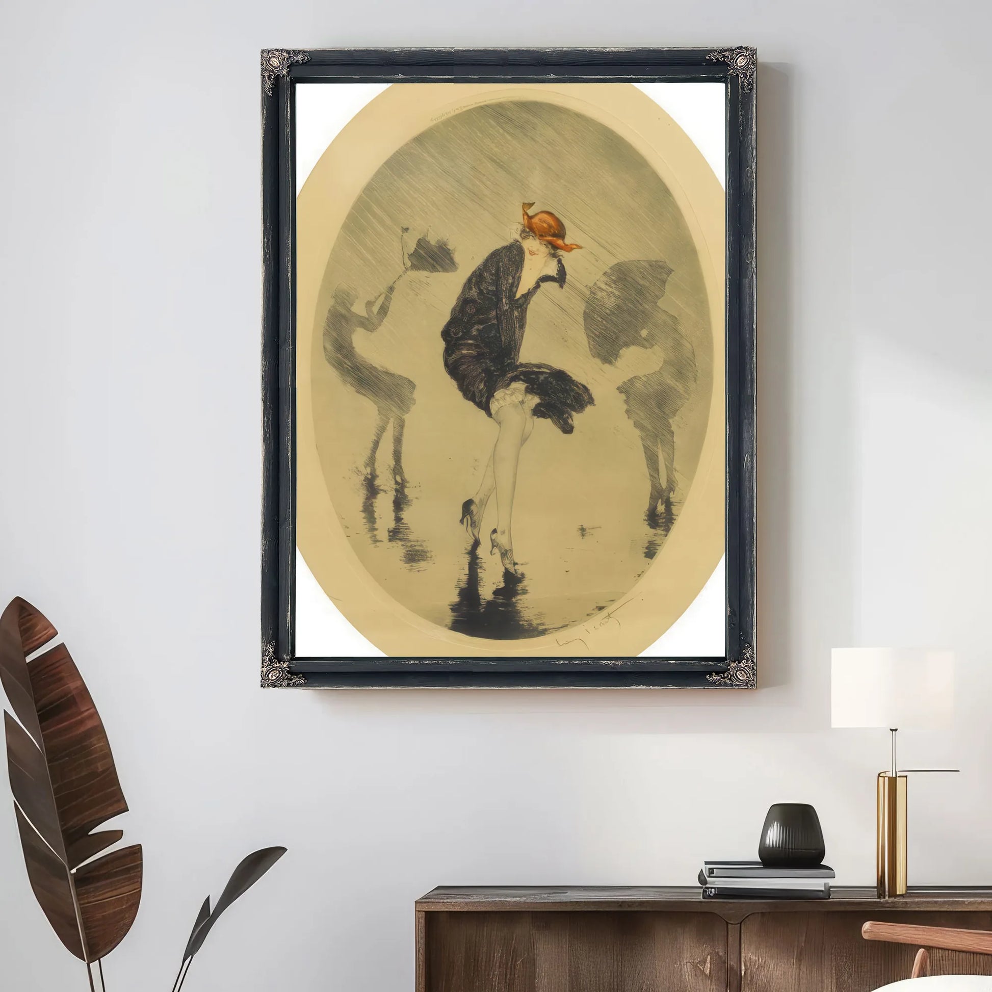Laverse Rain 1925 By Louis Icart Fine Art Print