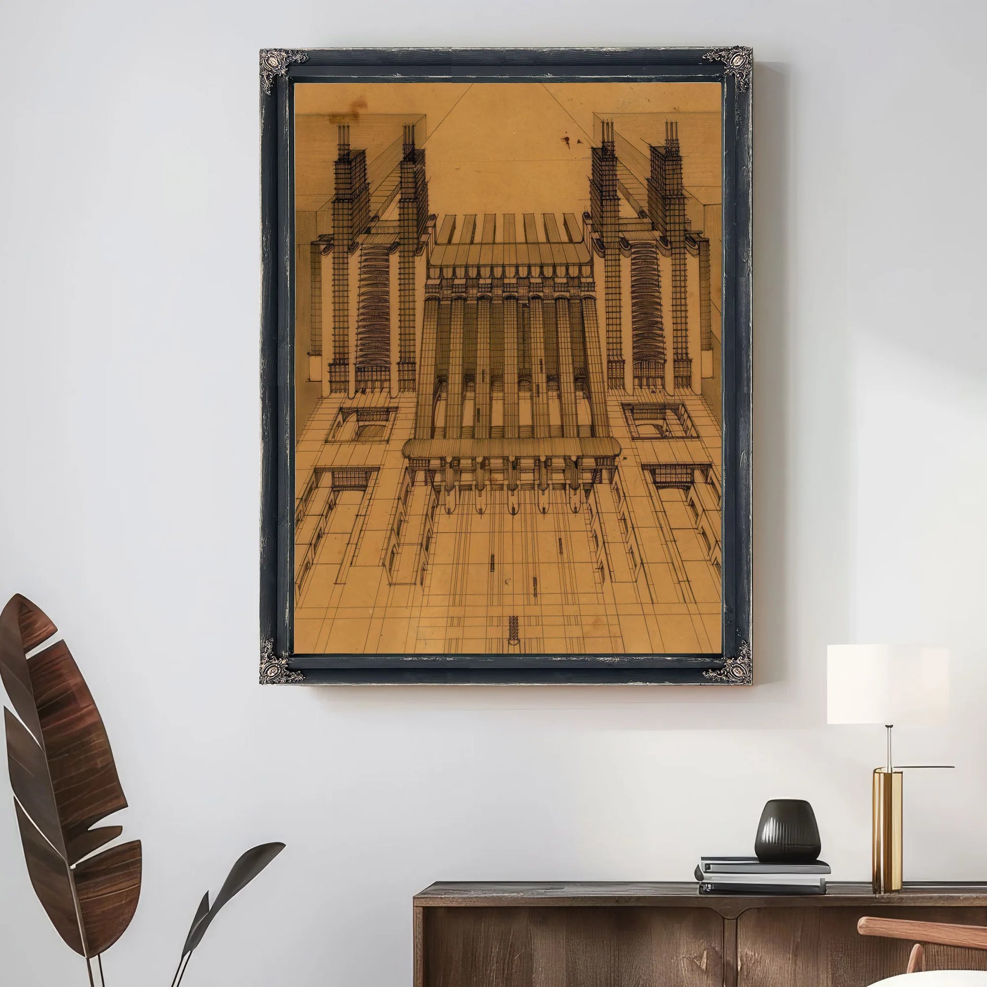 Station Of Airplanes Trains With Funiculars And Lifts On Three Roadways 1914 By Antonio Sant'elia Fine Art Print