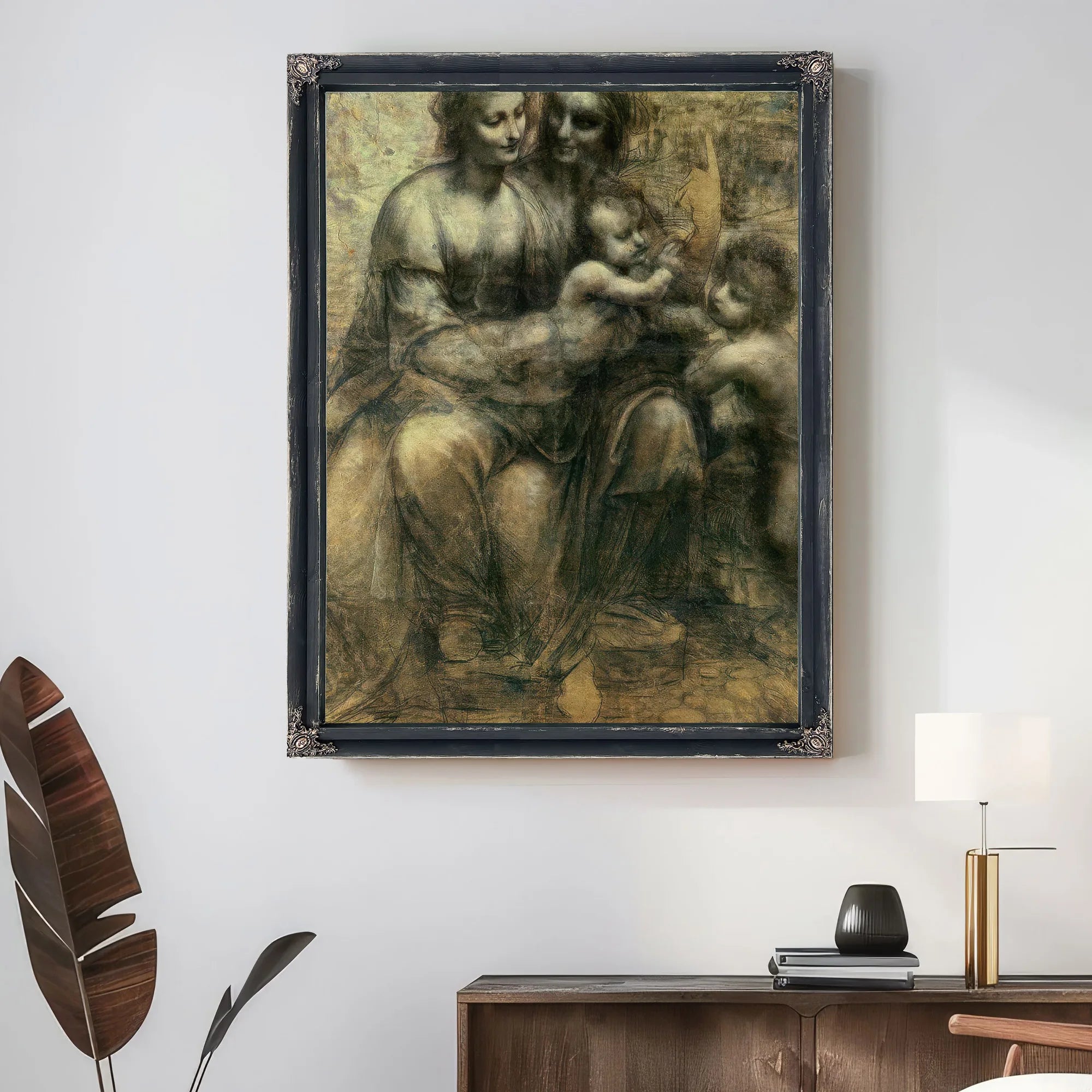 The Virgin And Child With Ss. Anne And John The Baptist By Leonardo Da Vinci Fine Art Print