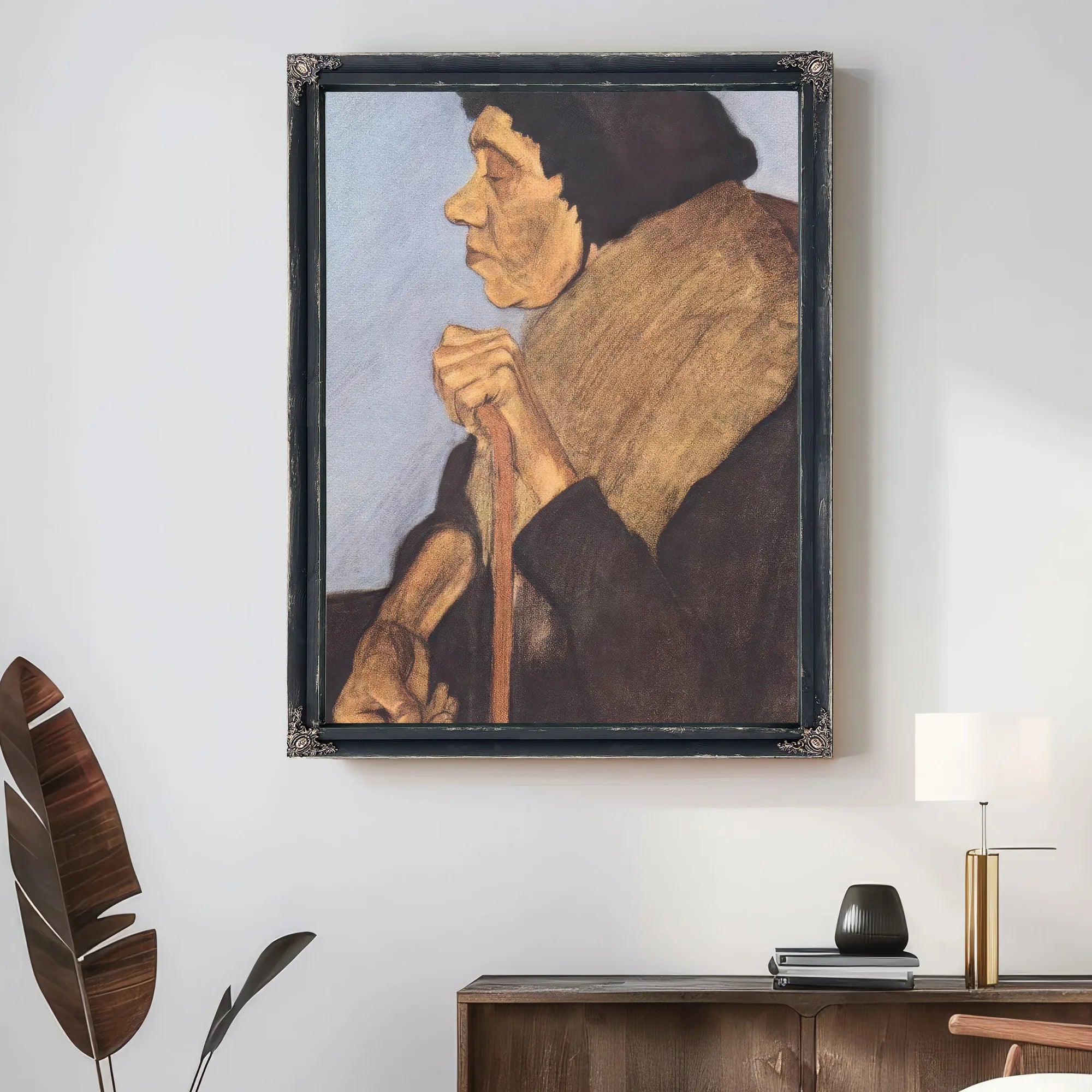 Old Blind Woman Sitting By Paula Modersohn Becker Fine Art Print