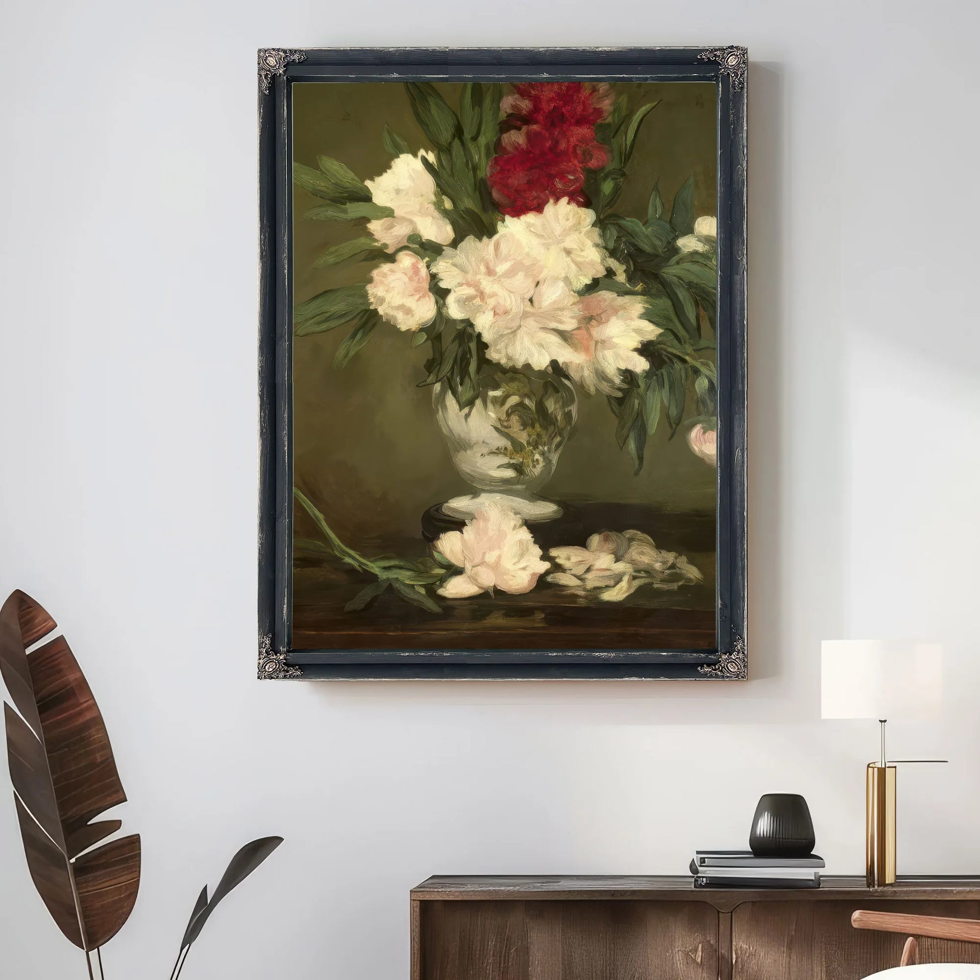Vase Of Peonies On A Small Pedestal By Edouard Manet Fine Art Print