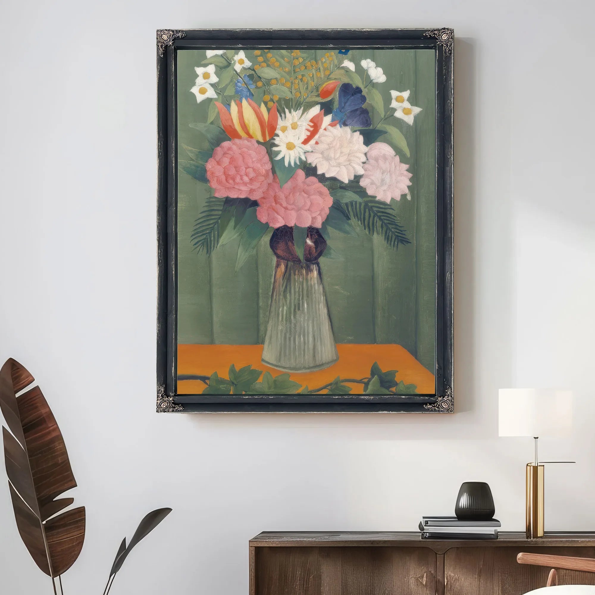Flowers In A Vase By Henri Julien Felix Rousseau Fine Art Print