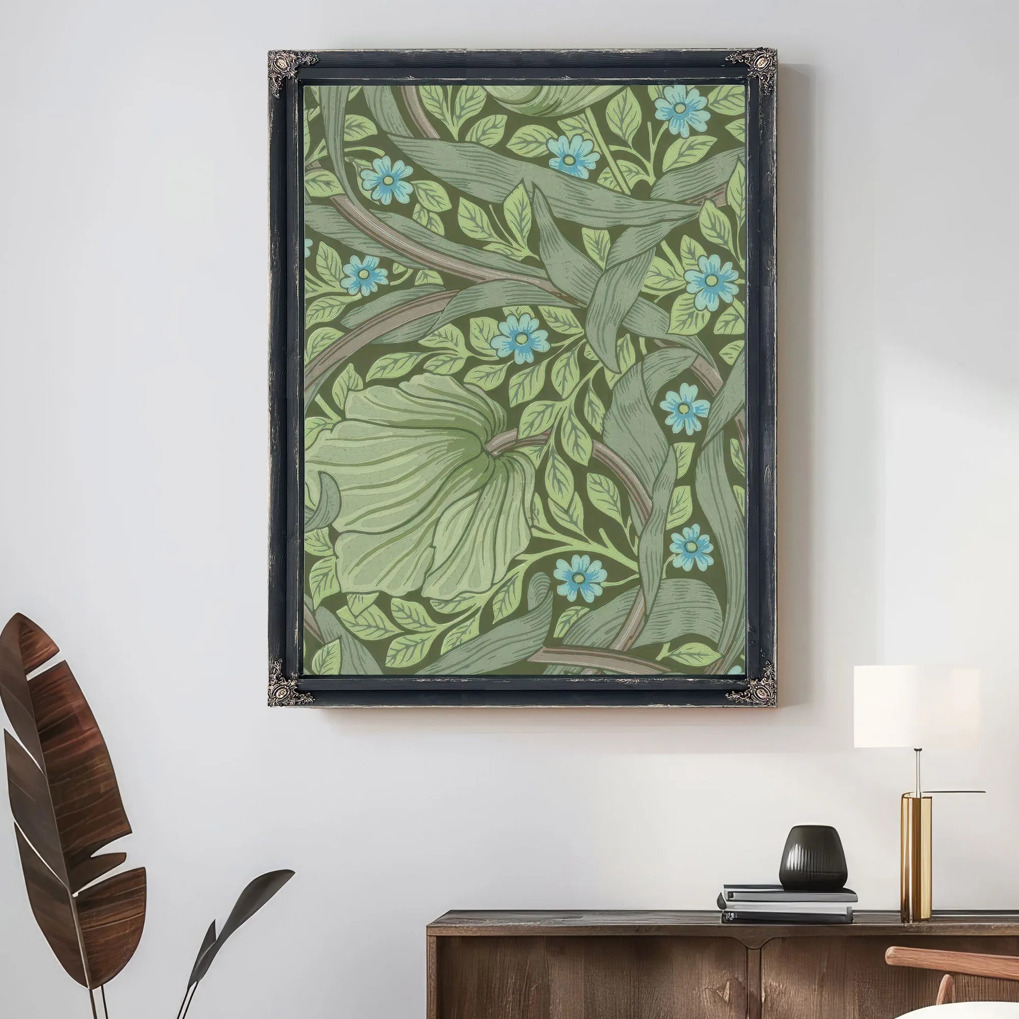 Wallpaper Sample With Forget Me Nots By William Morris Fine Art Print