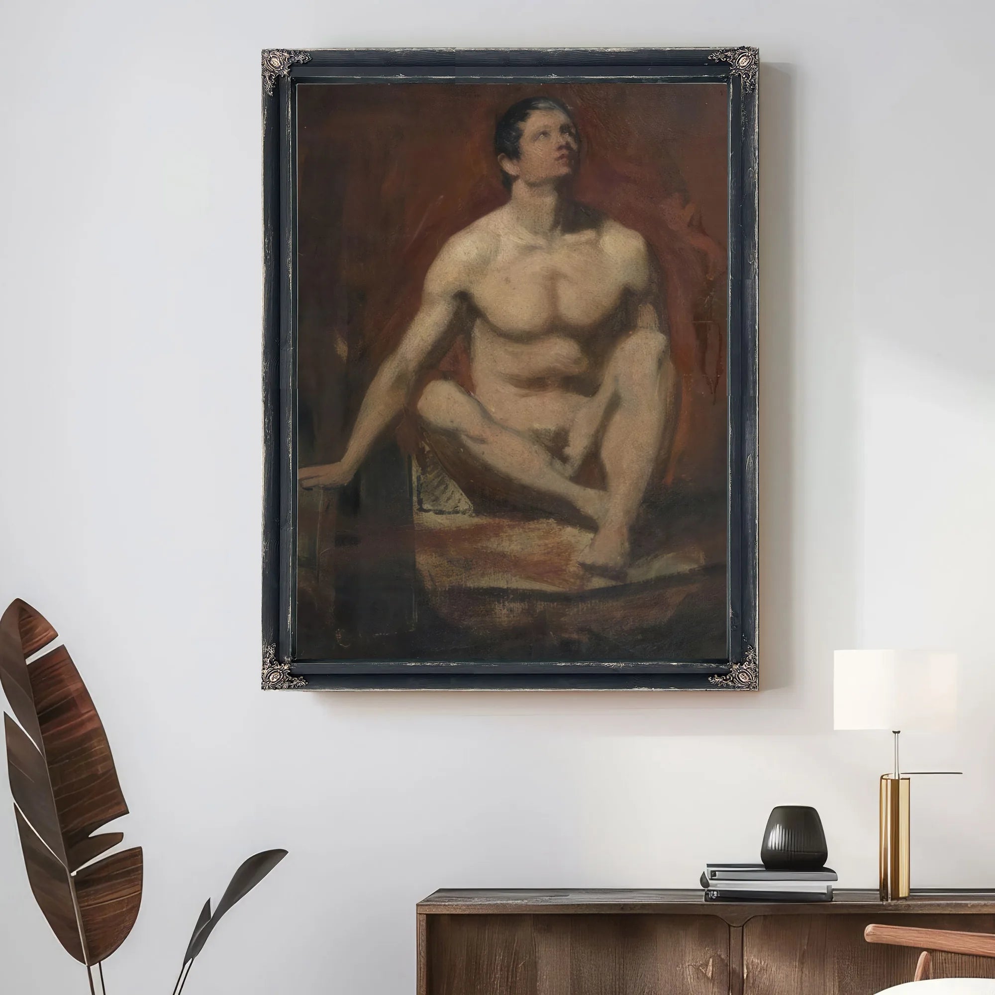 Seated Male Nude, Frontal View By William Etty Fine Art Print