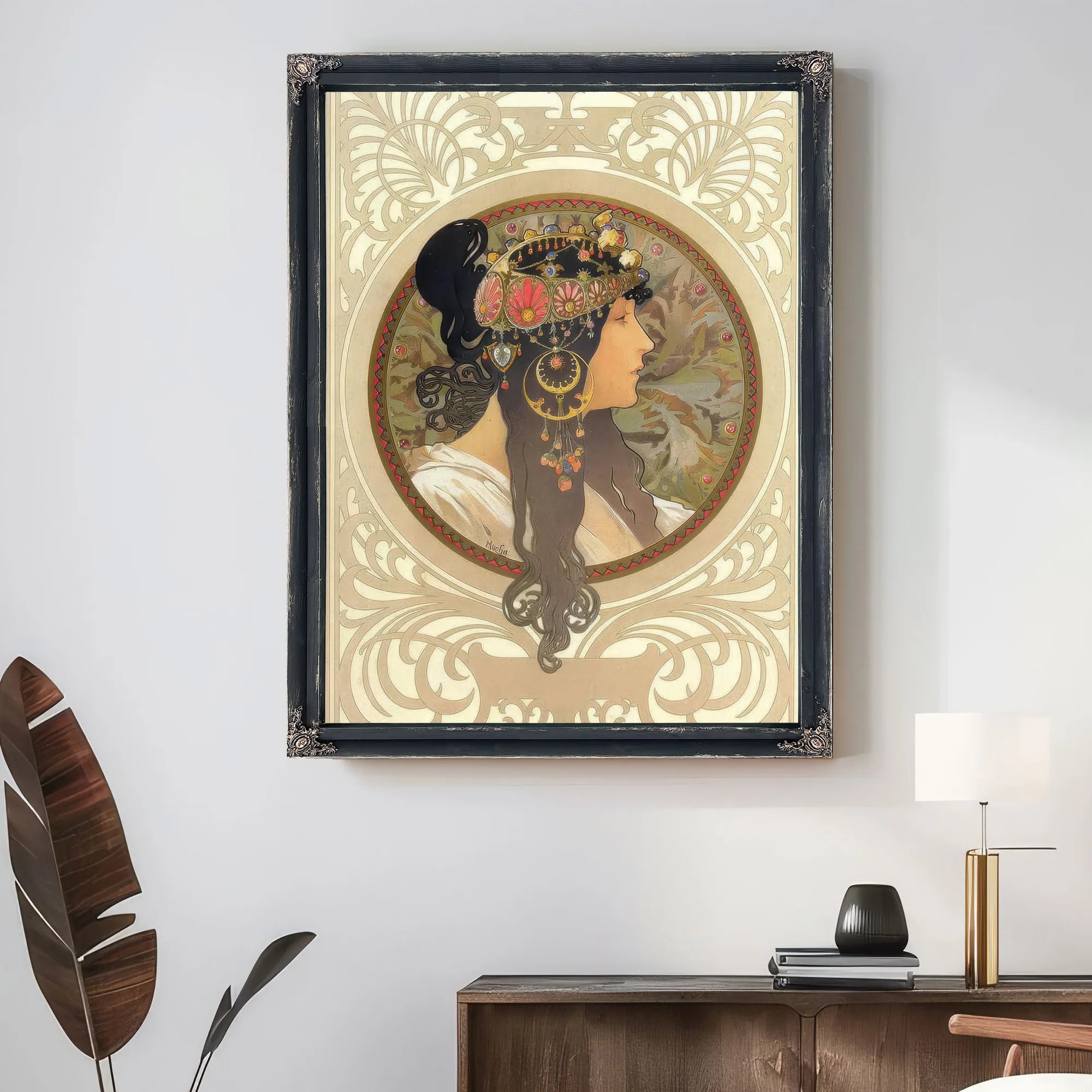 The Byzantine Heads Brunette By Alphonse Mucha Fine Art Print