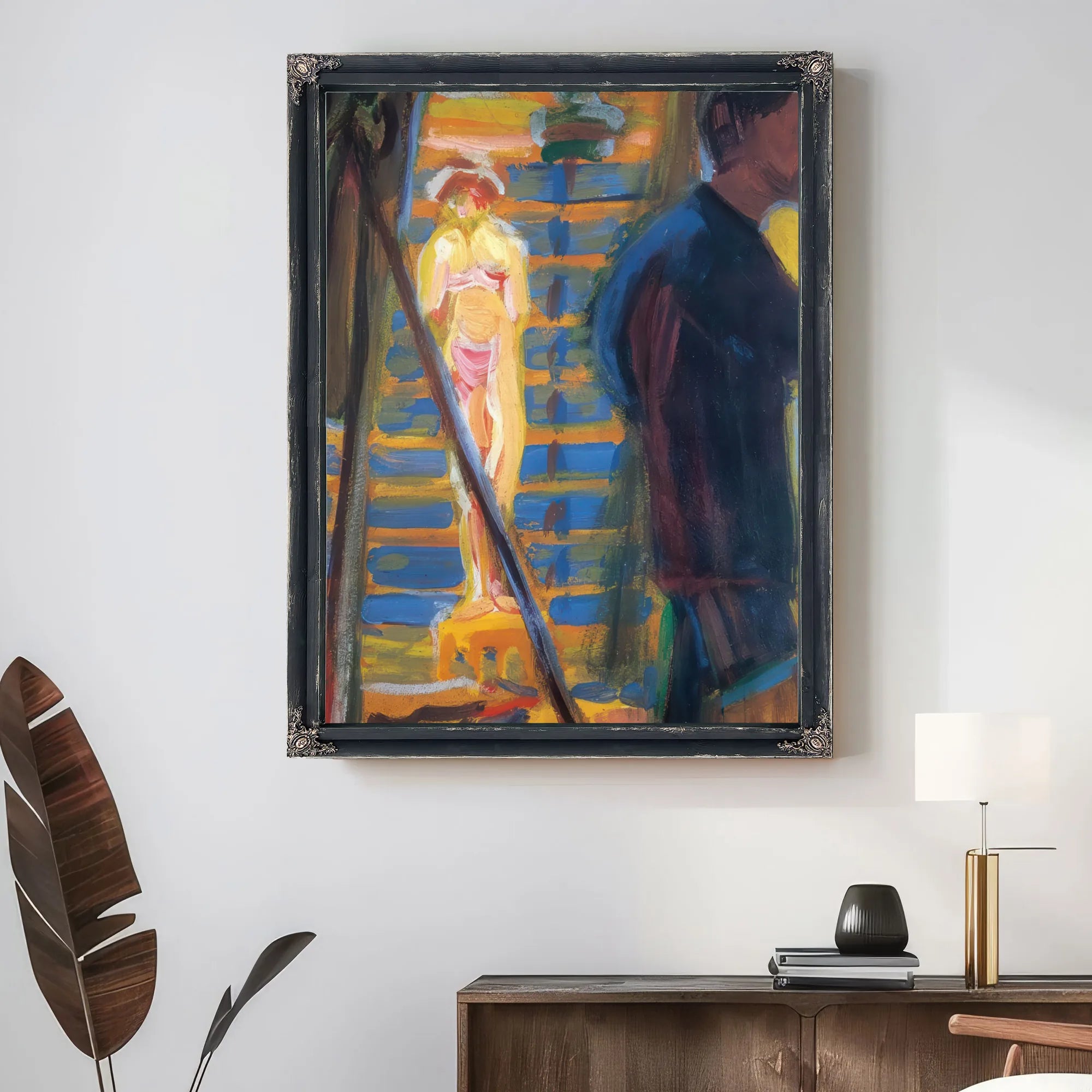 Heckel And Model In Studio By Ernst Ludwig Kirchner Fine Art Print