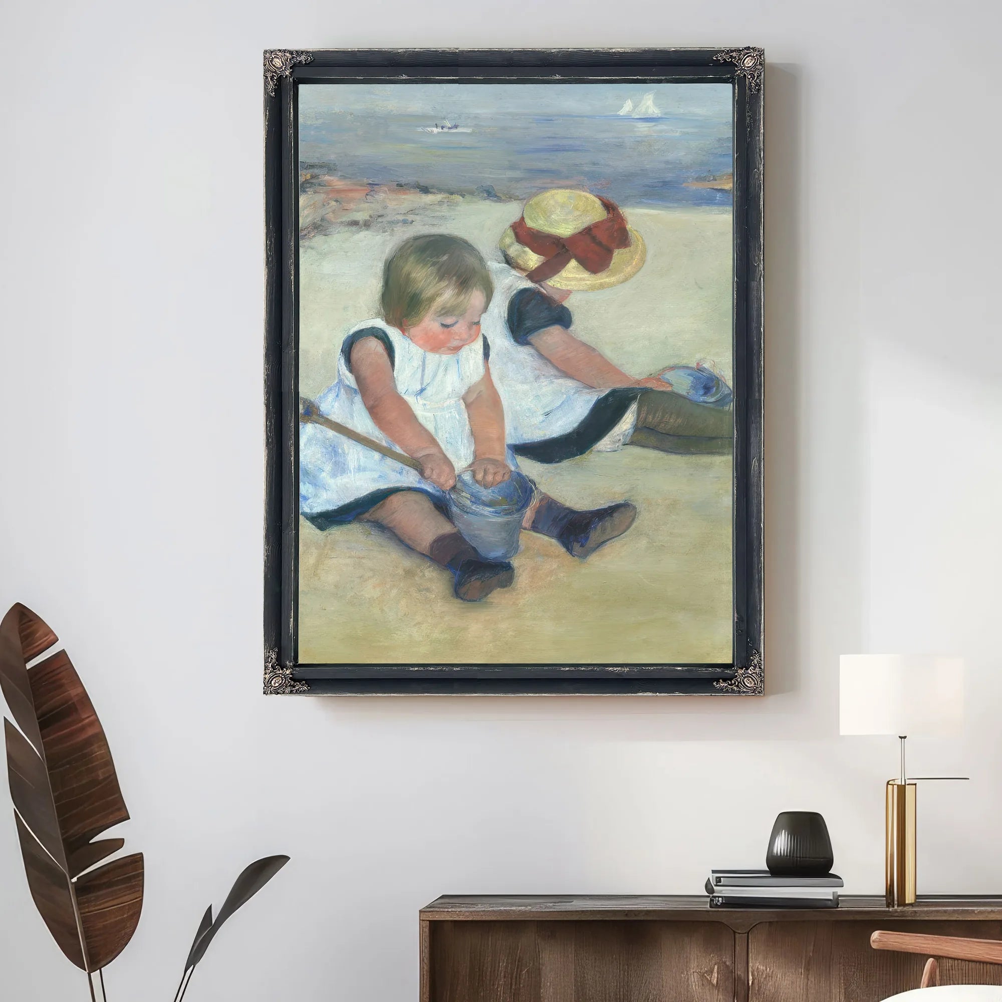 Children Playing On The Beach By Mary Cassatt Fine Art Print
