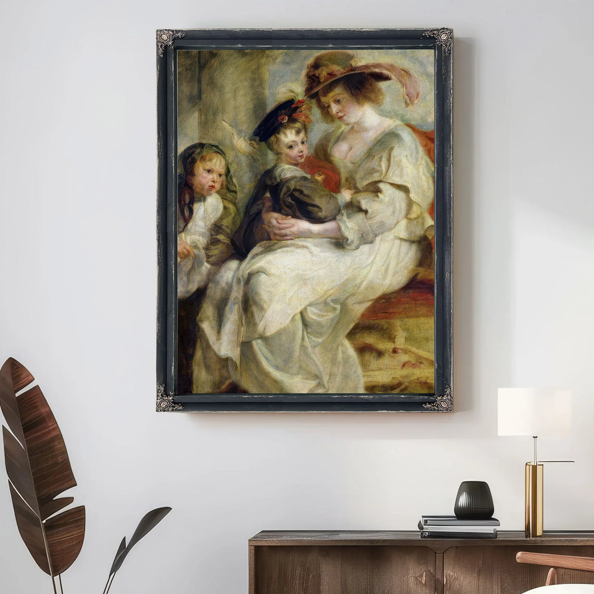 Helene Fourment (1614 73) With Two Of Her Children Claire Jeanne And Francois By Peter Paul Rubens Fine Art Print