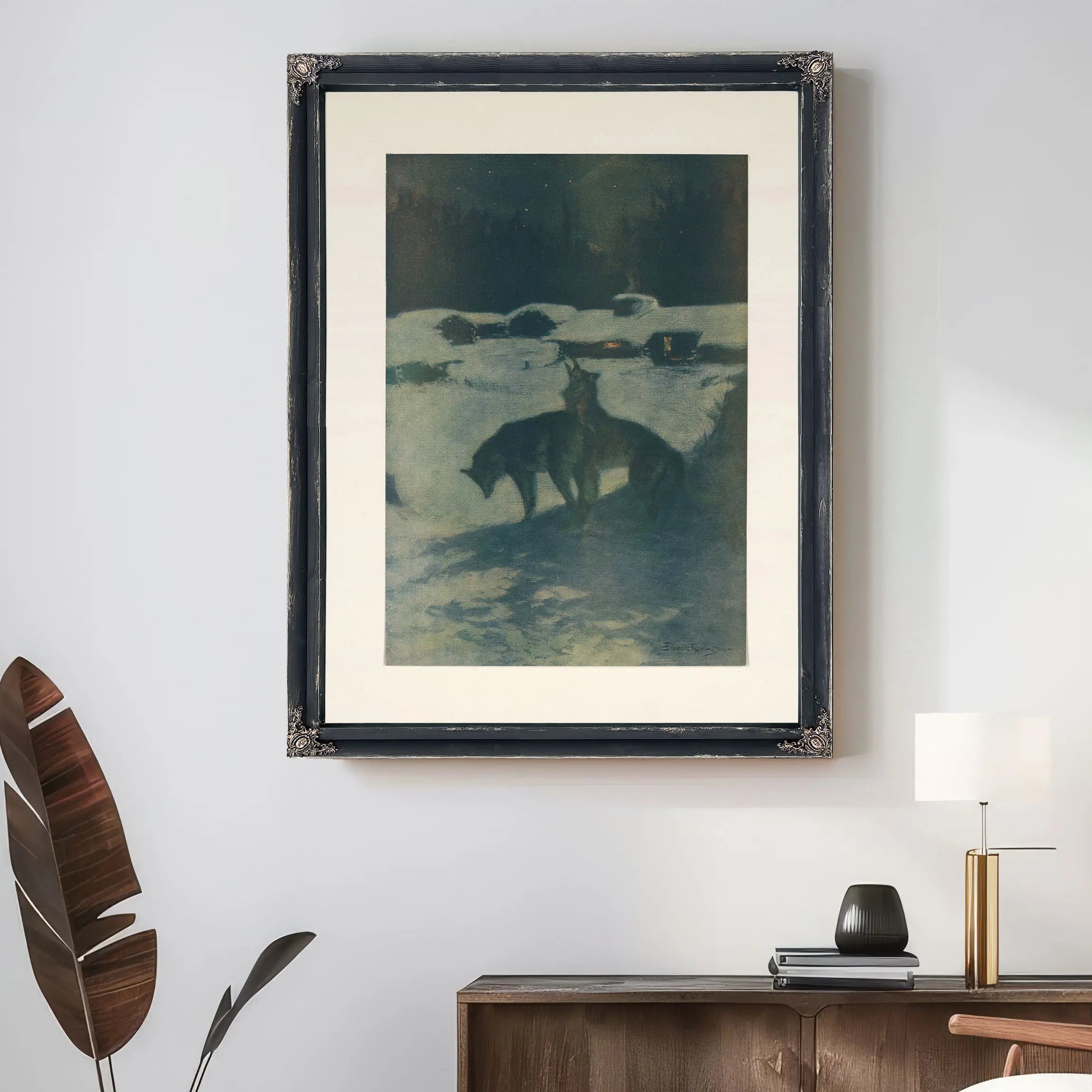 The Lumber Camp At Night by Frederic Remington