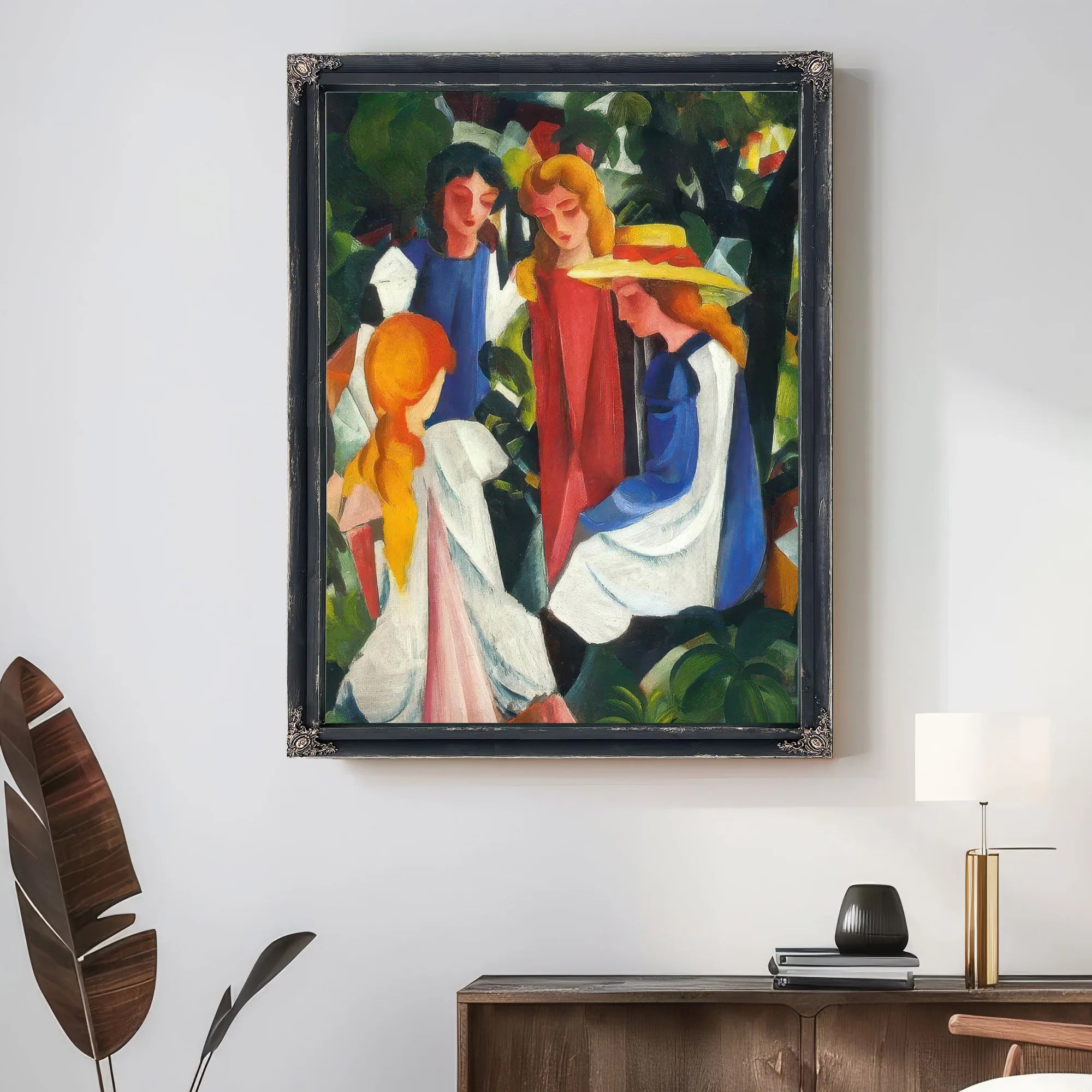 Four Young Girls By August Macke Fine Art Print