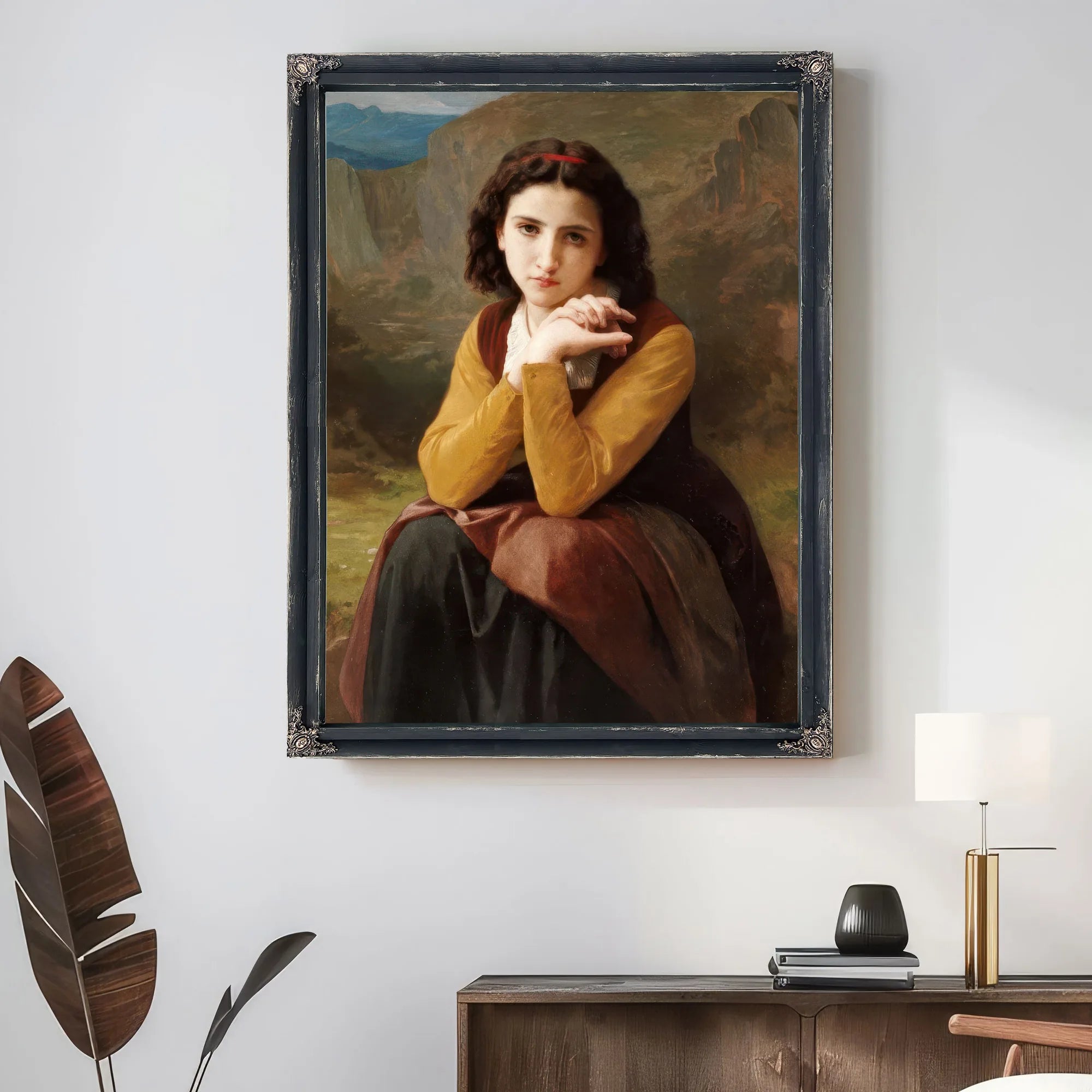 Reflective Beauty. Mignon Pensive By William Adolphe Bouguereau Fine Art Print