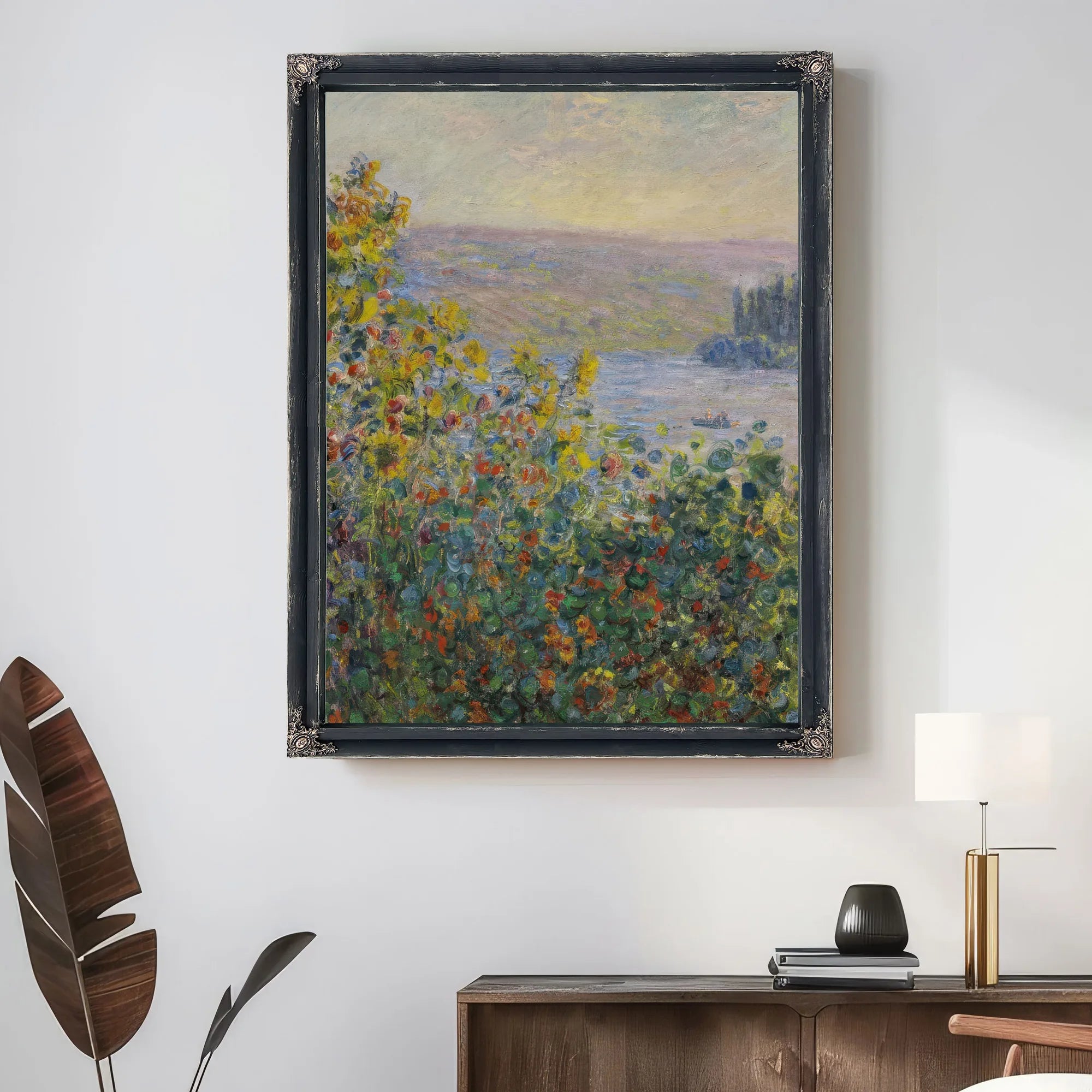 Flower Beds At Vetheuil By Claude Monet Fine Art Print