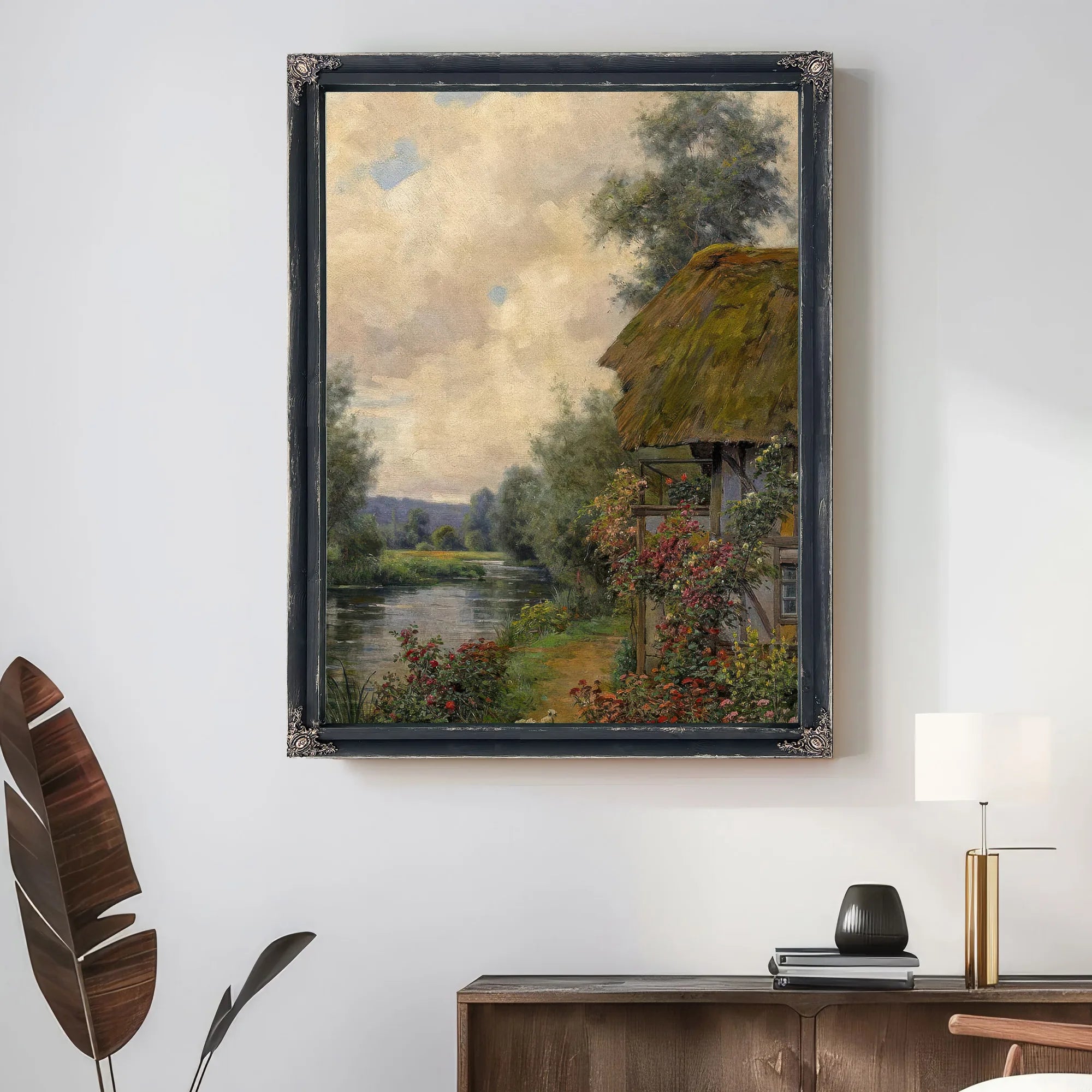 A Cottage Garden In Bloom By Louis Aston Knight Fine Art Print