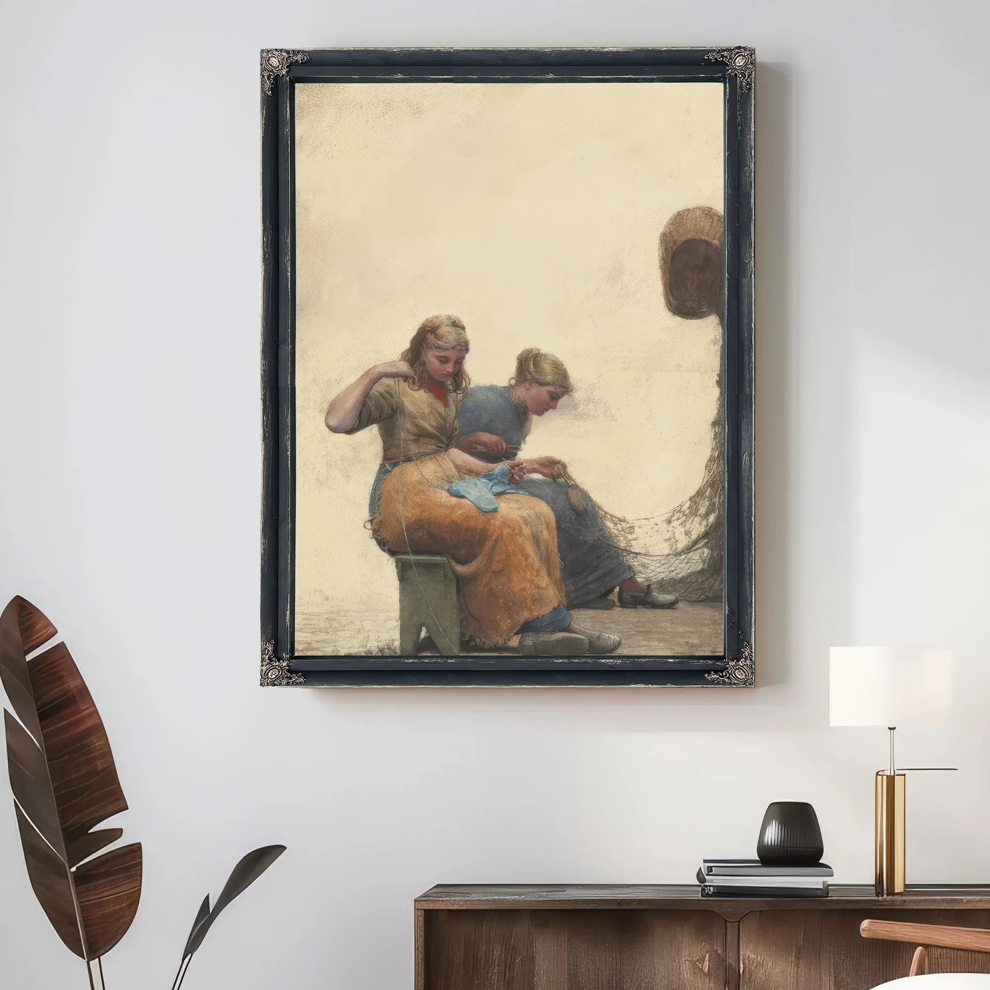 Mending The Nets By Winslow Homer Fine Art Print