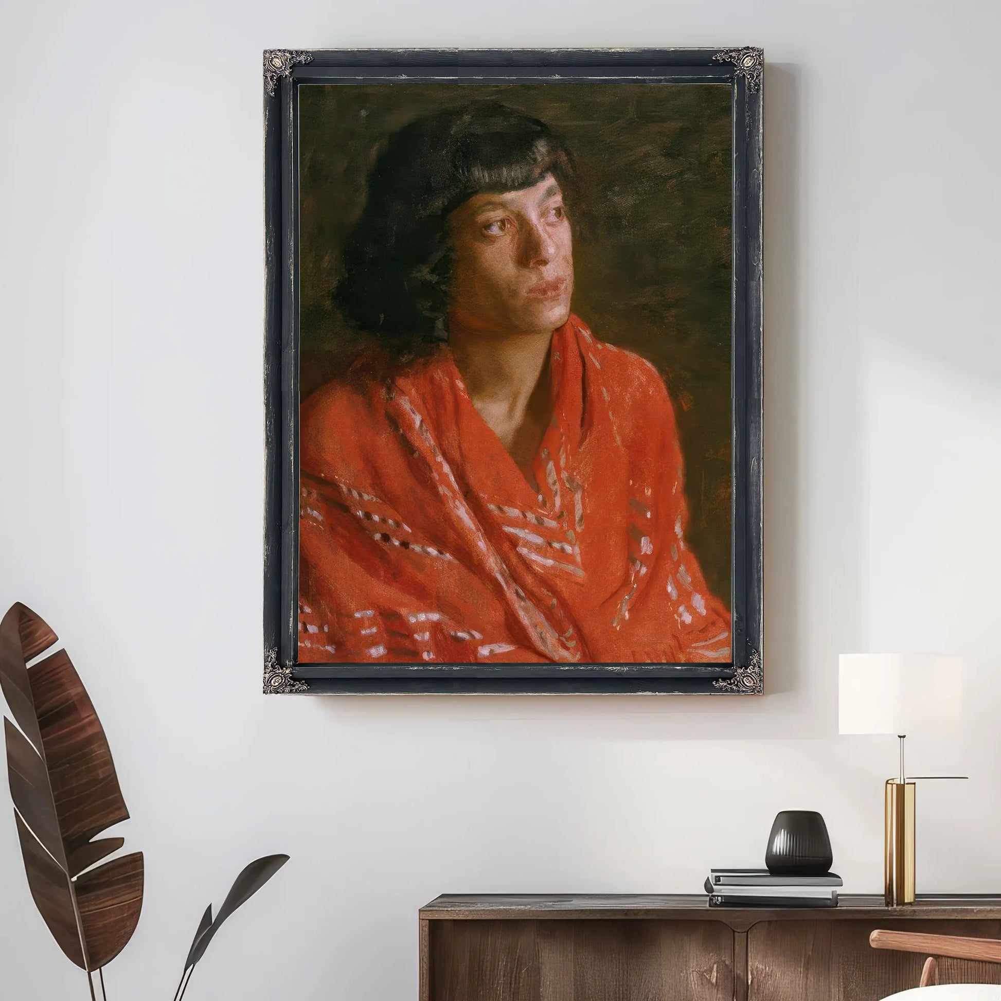 The Red Shawl By Thomas Eakins Fine Art Print