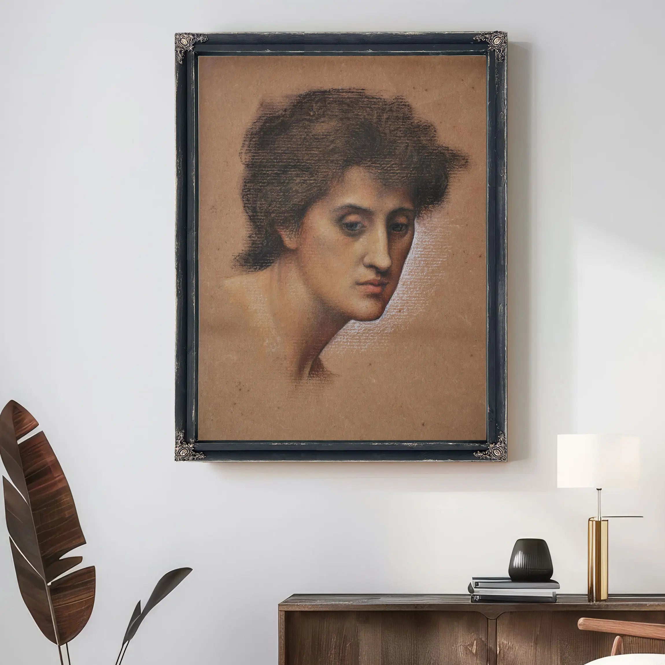 Study Of Female Head For The Cadence Of Autumn 1905 A by Evelyn De Morgan