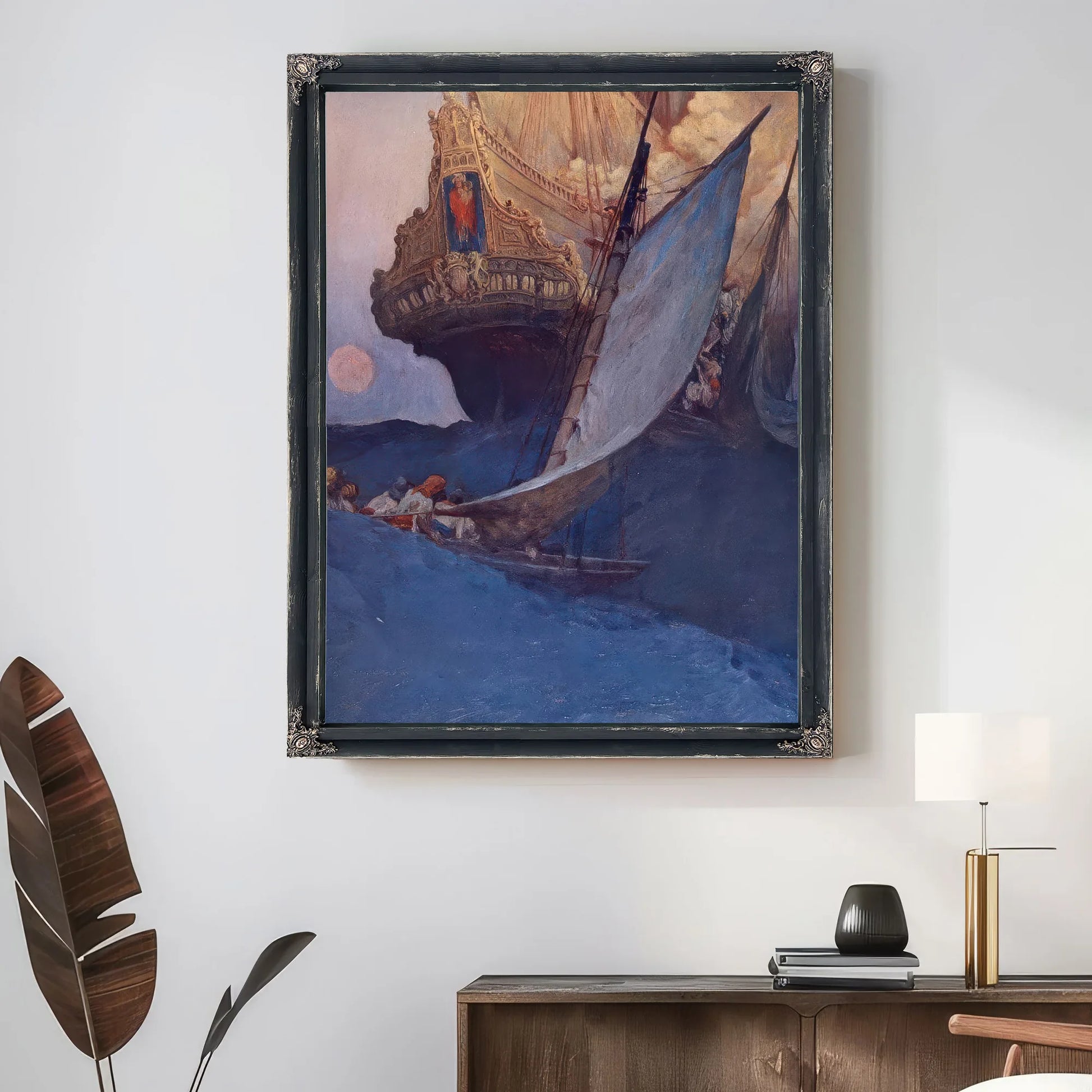 An Attack On A Galleon By Howard Pyle Fine Art Print