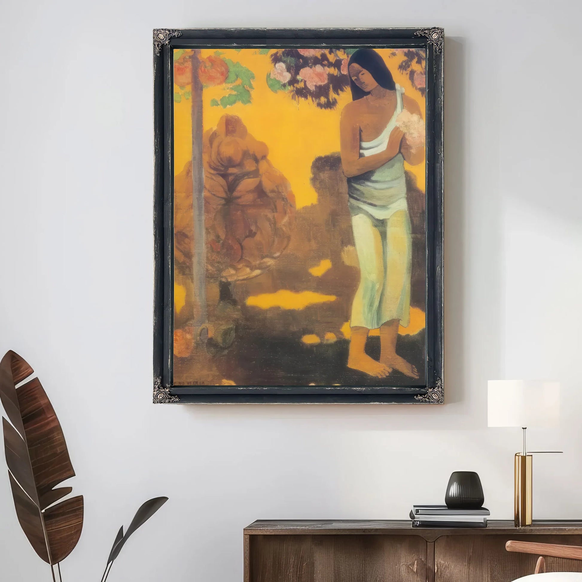Te Avae No Maria ( The Month Of Mary) Or Woman Carrying Flowers By Paul Gauguin Fine Art Print