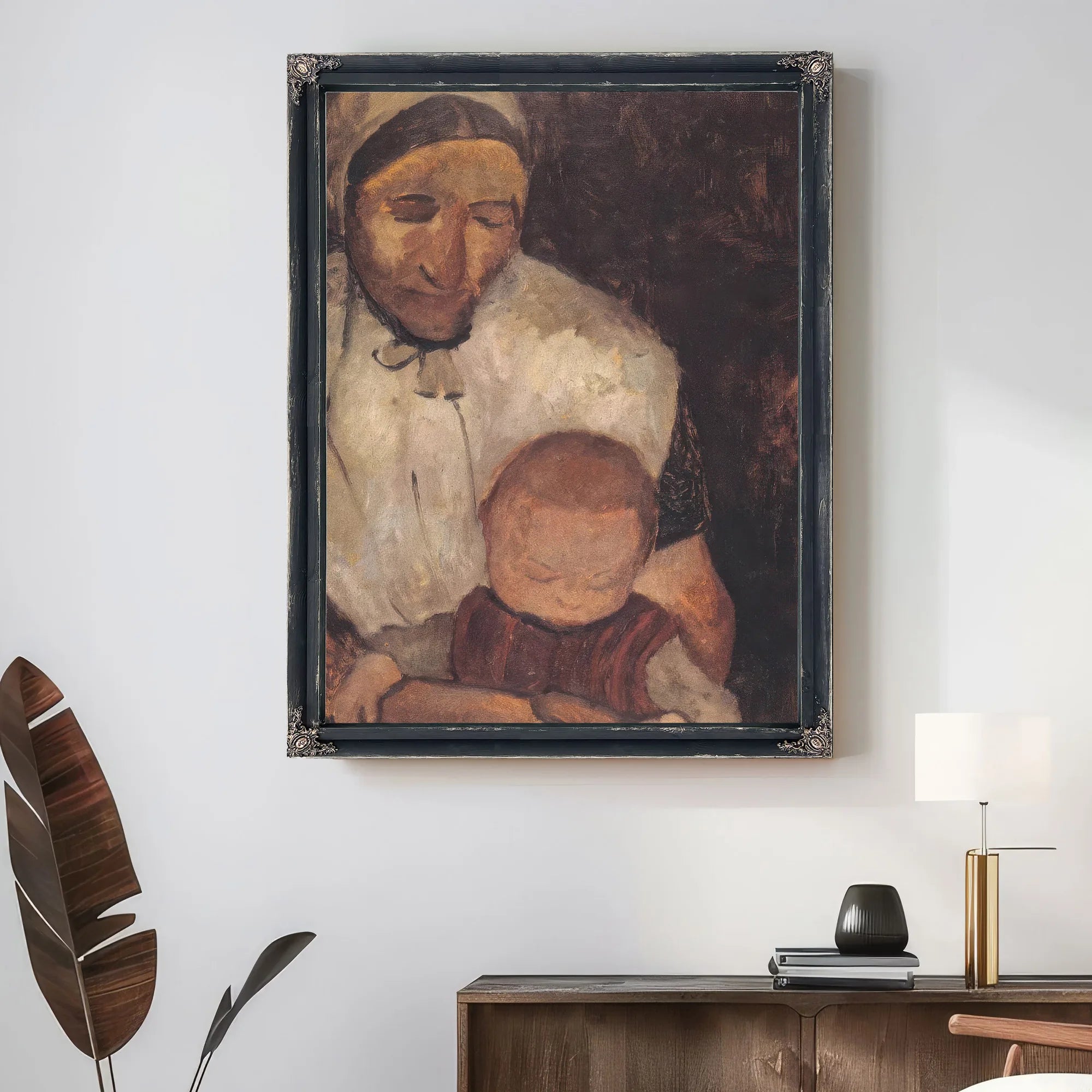 Seated Peasant Woman With Child On Her Lap By Paula Modersohn Becker Fine Art Print