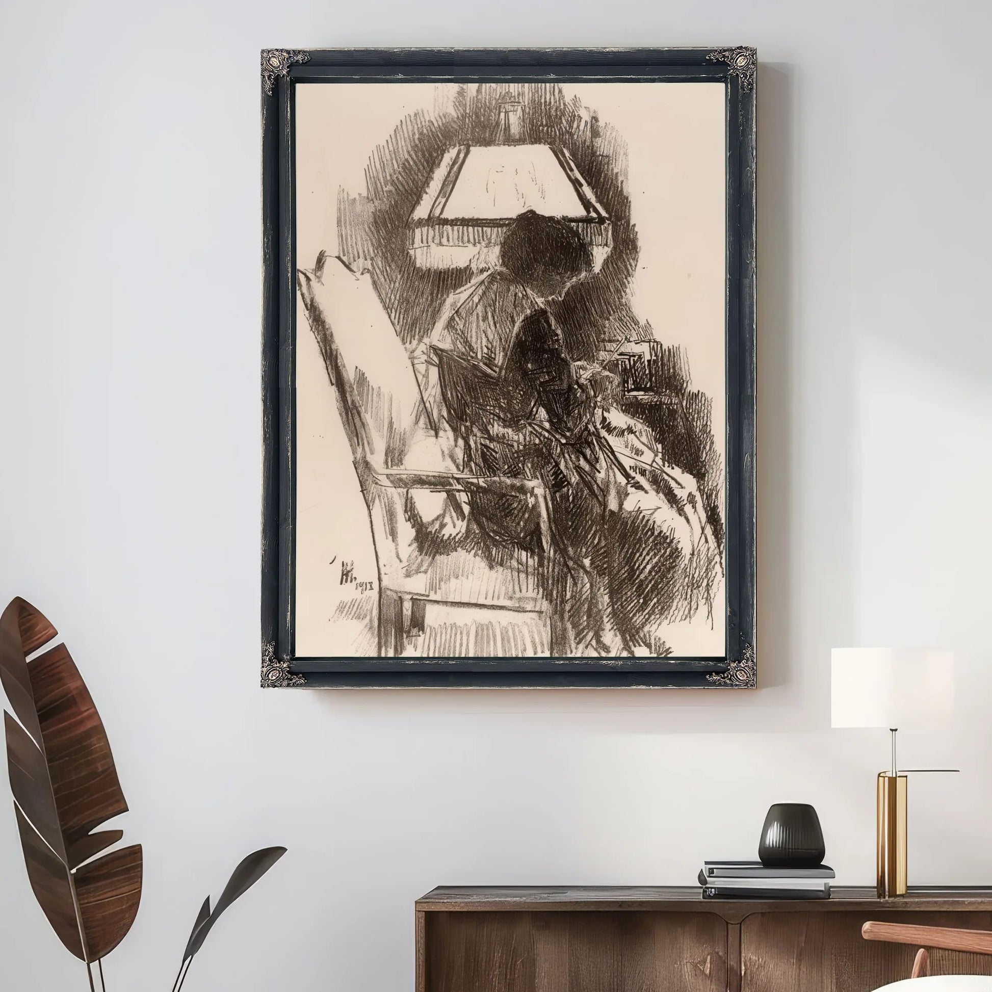 Mrs. Hassam, Knitting By Childe Hassam Fine Art Print