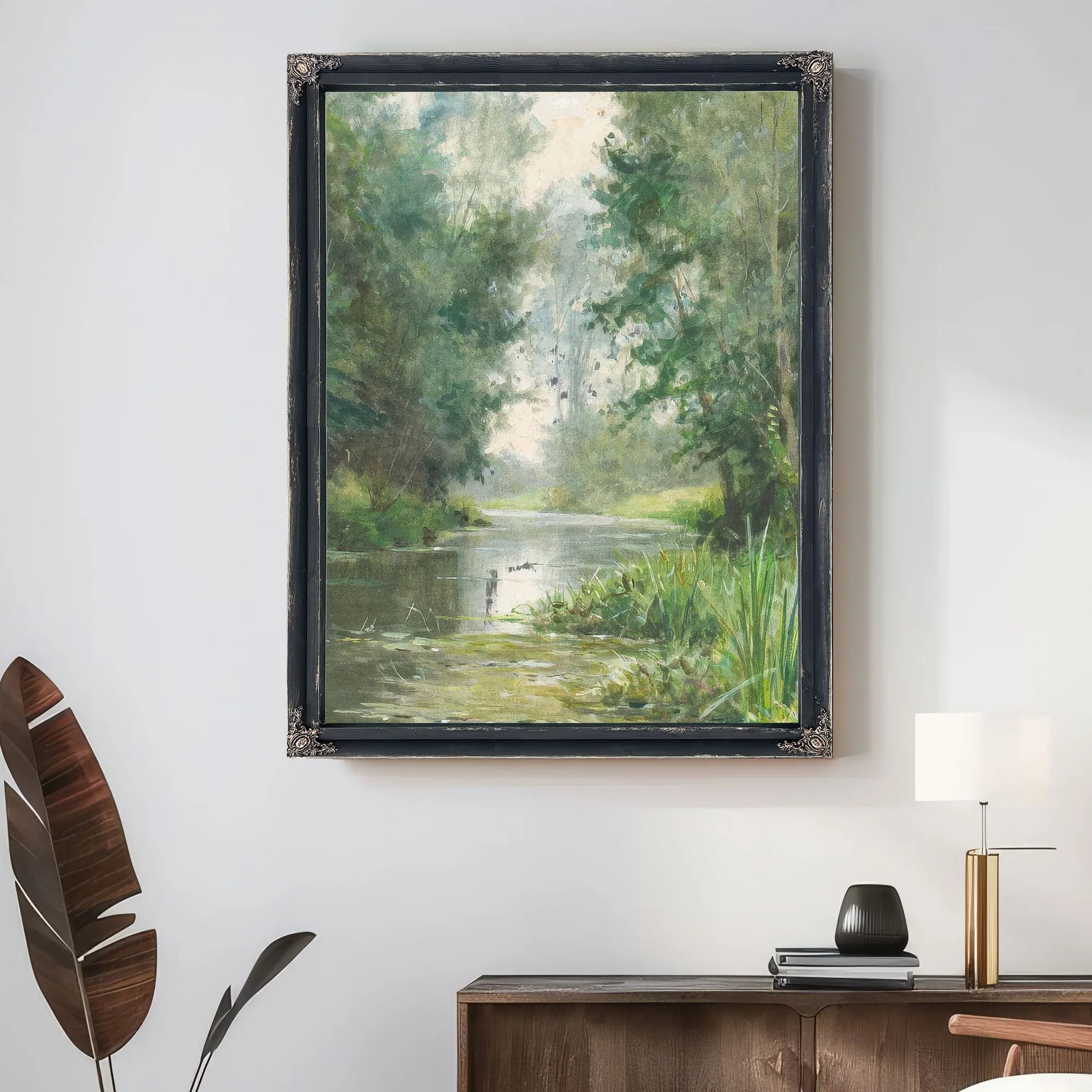 A Tranquil River Scene By Louis Aston Knight Fine Art Print