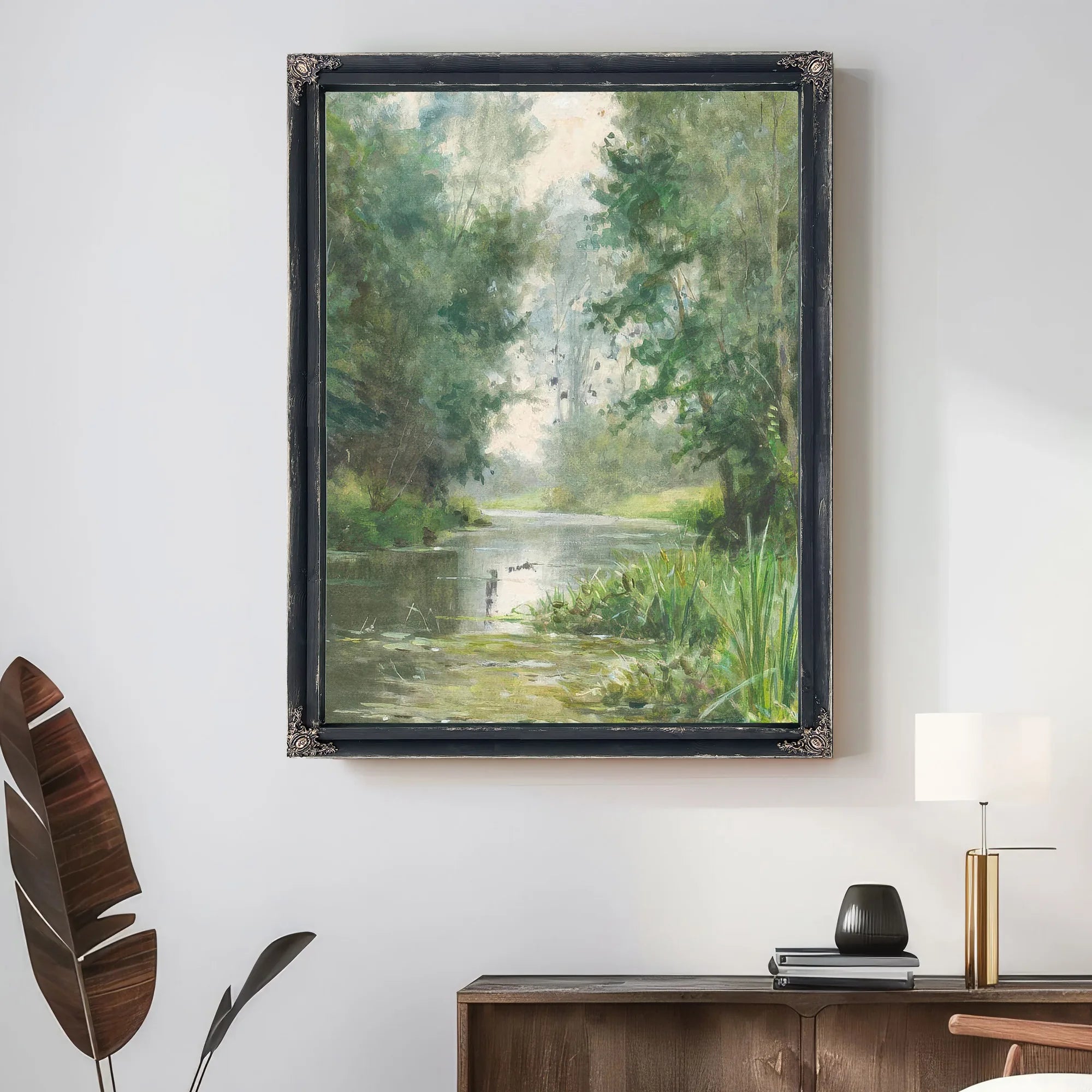 A Tranquil River Scene By Louis Aston Knight Fine Art Print