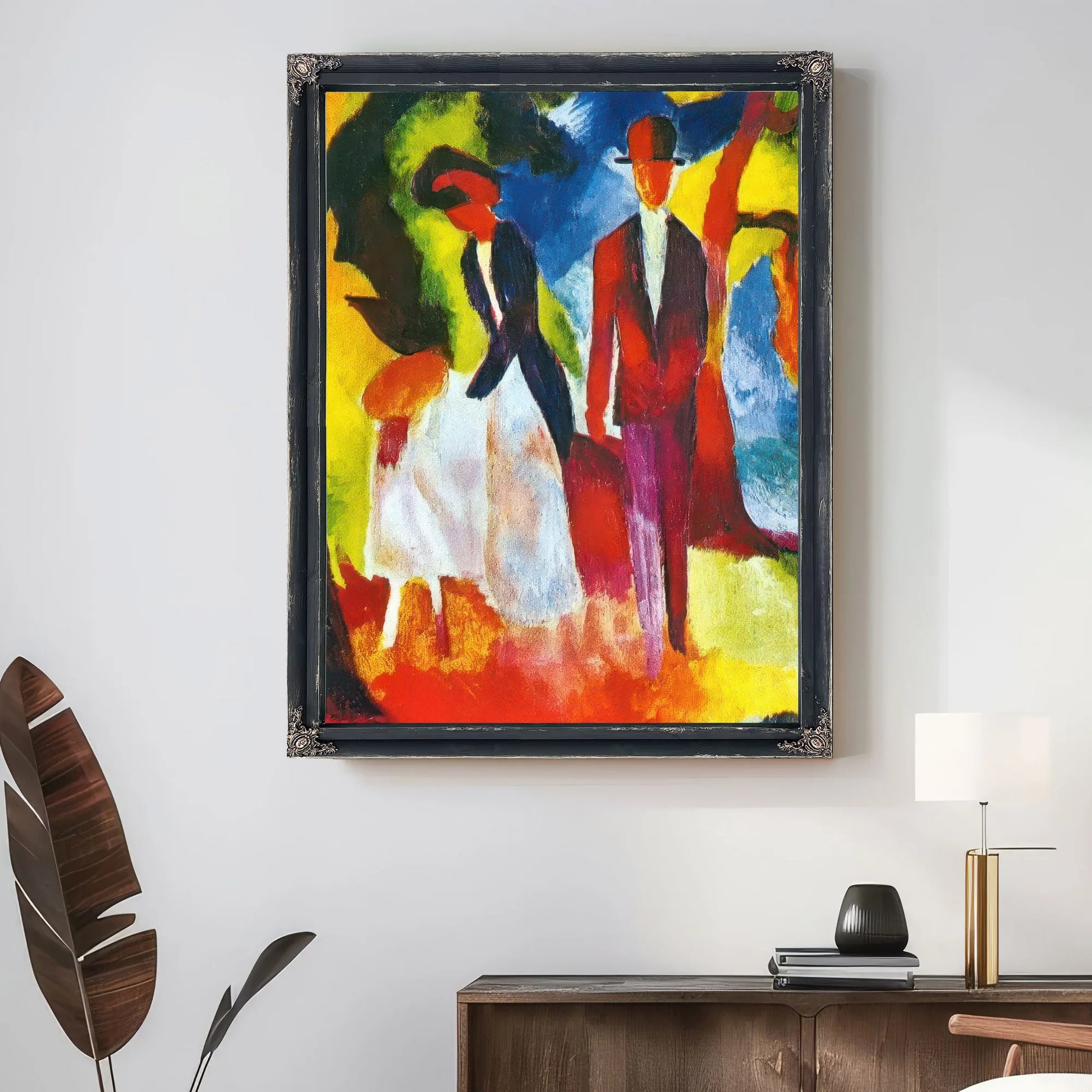 People At The Blue Lake By August Macke Fine Art Print