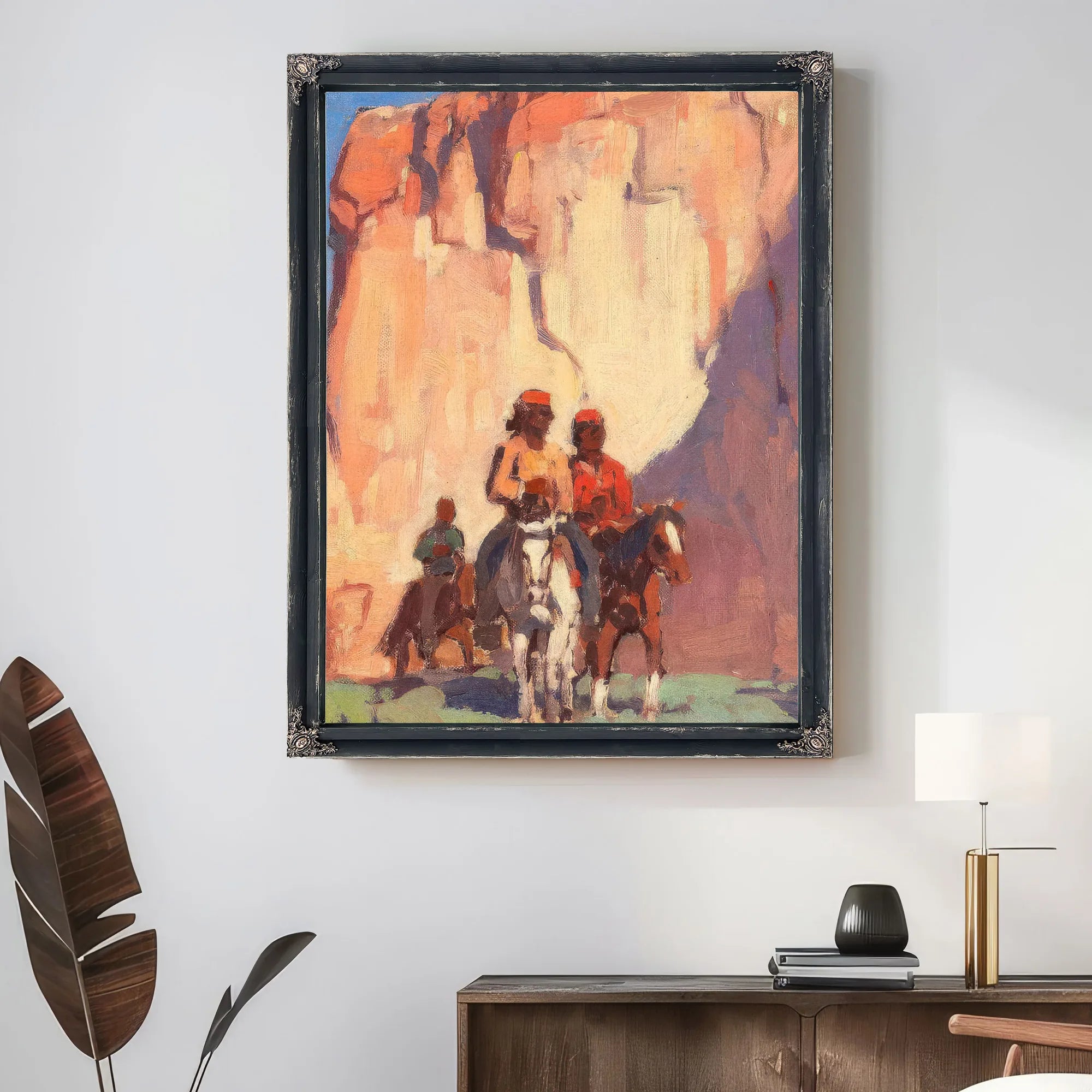 Navajos On Horseback, Canyon De Chelly By Edgar Payne Fine Art Print