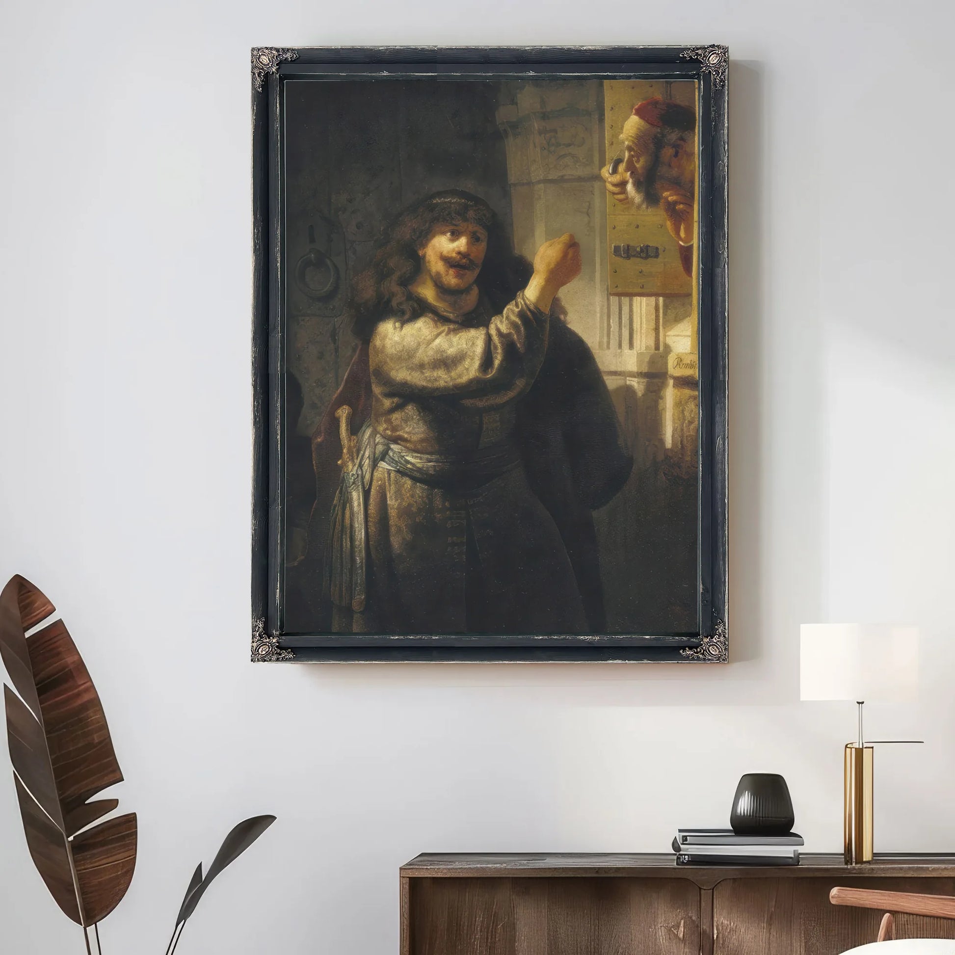 Samson Threatening His Father In Law By Rembrandt Fine Art Print
