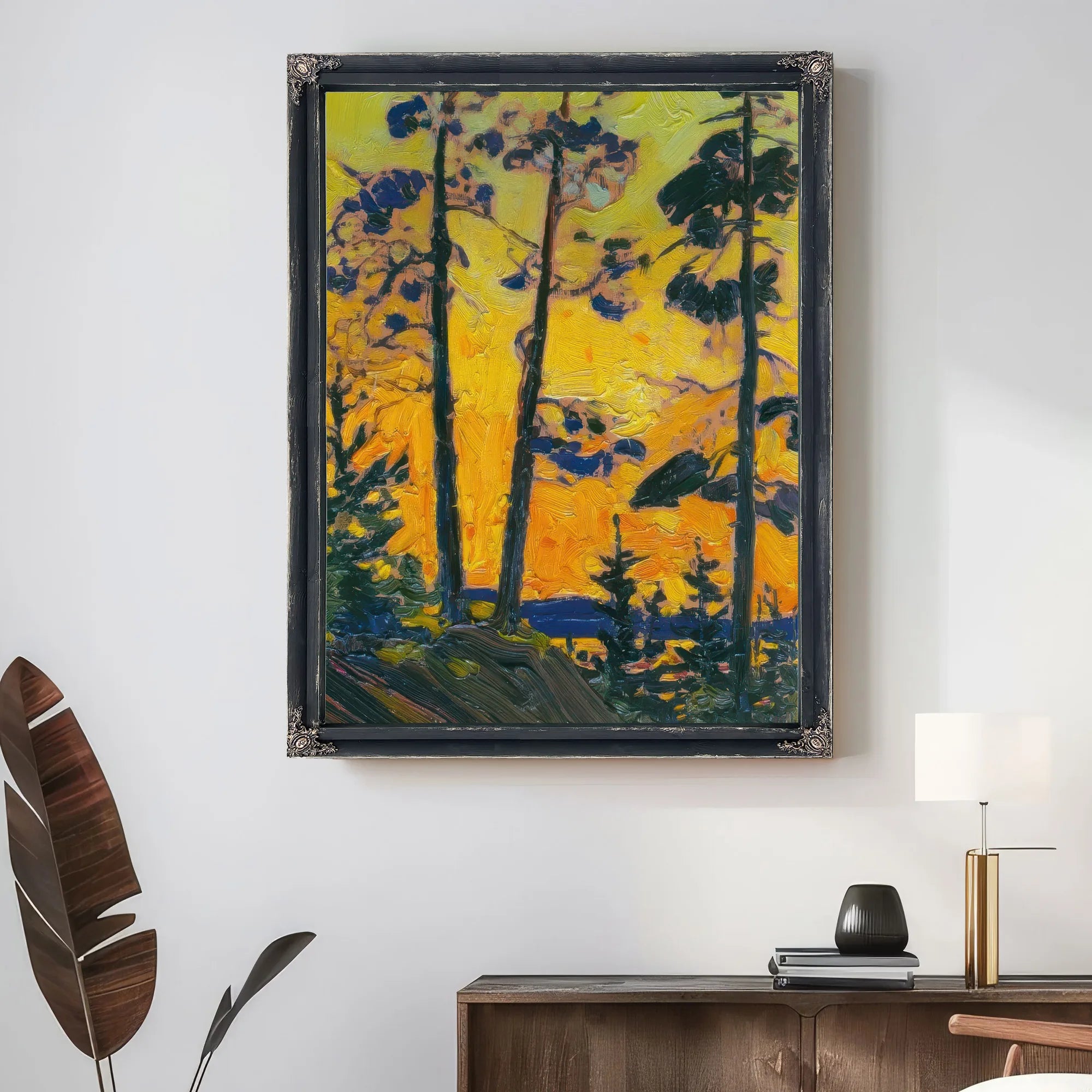 Pine Trees At Sunset By Tom Thomson Fine Art Print