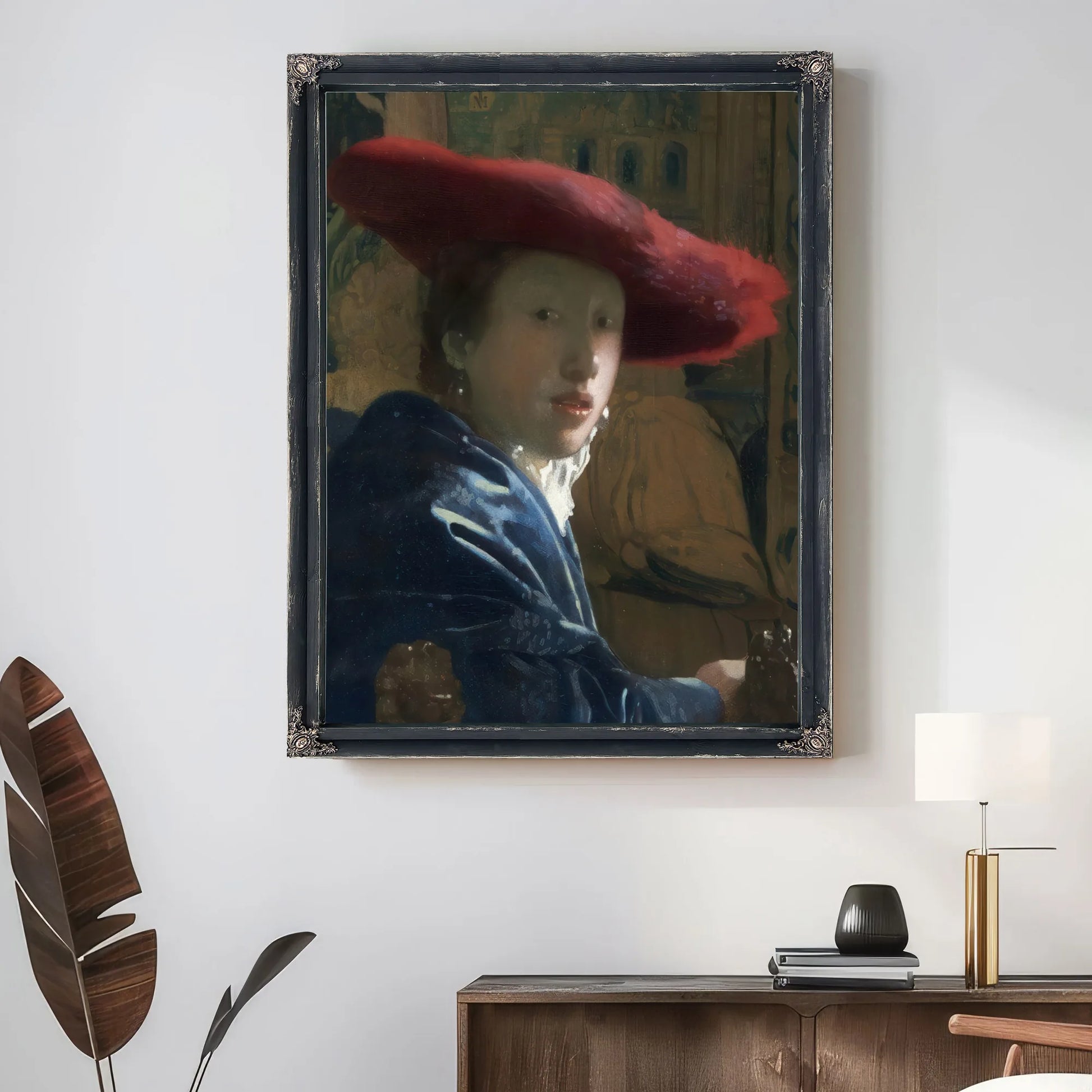 Girl With The Red Hat By Johannes Vermeer Fine Art Print