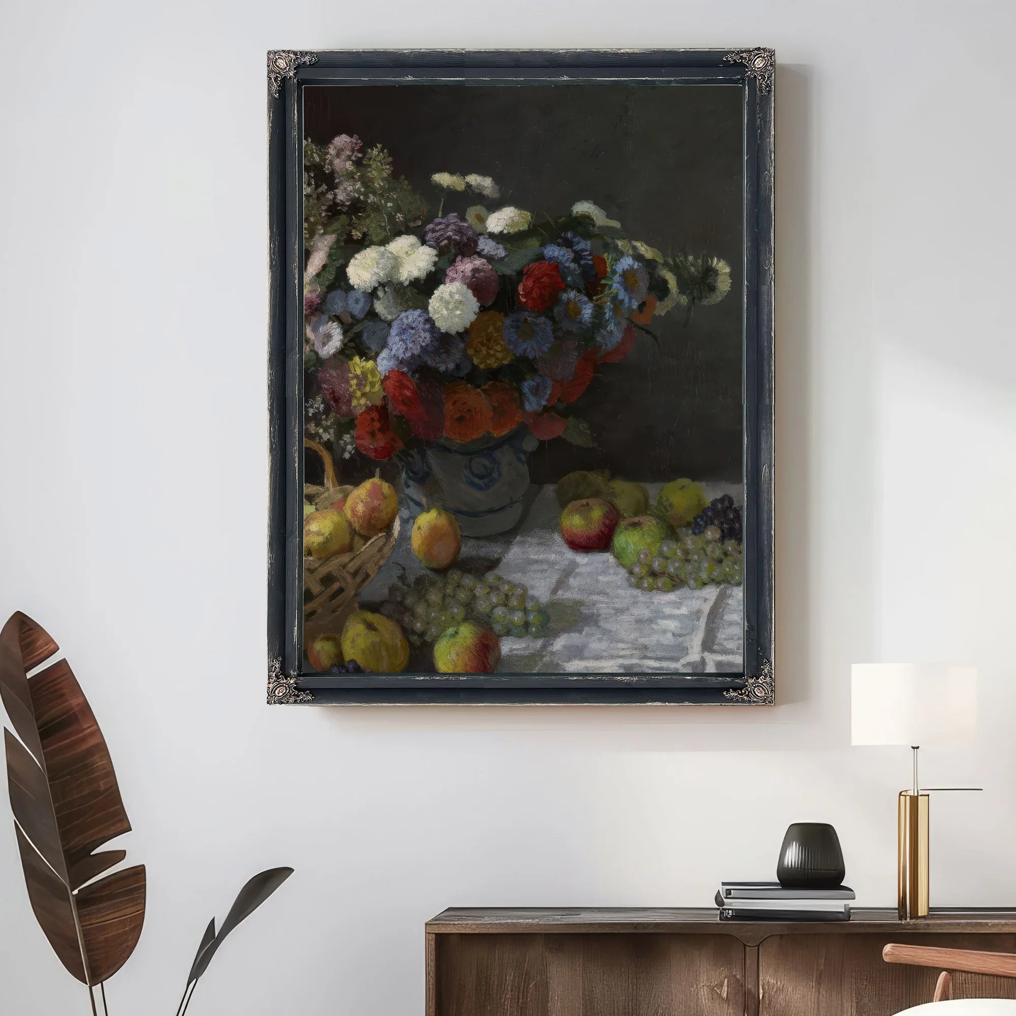 Still Life With Flowers And Fruit By Claude Monet Fine Art Print