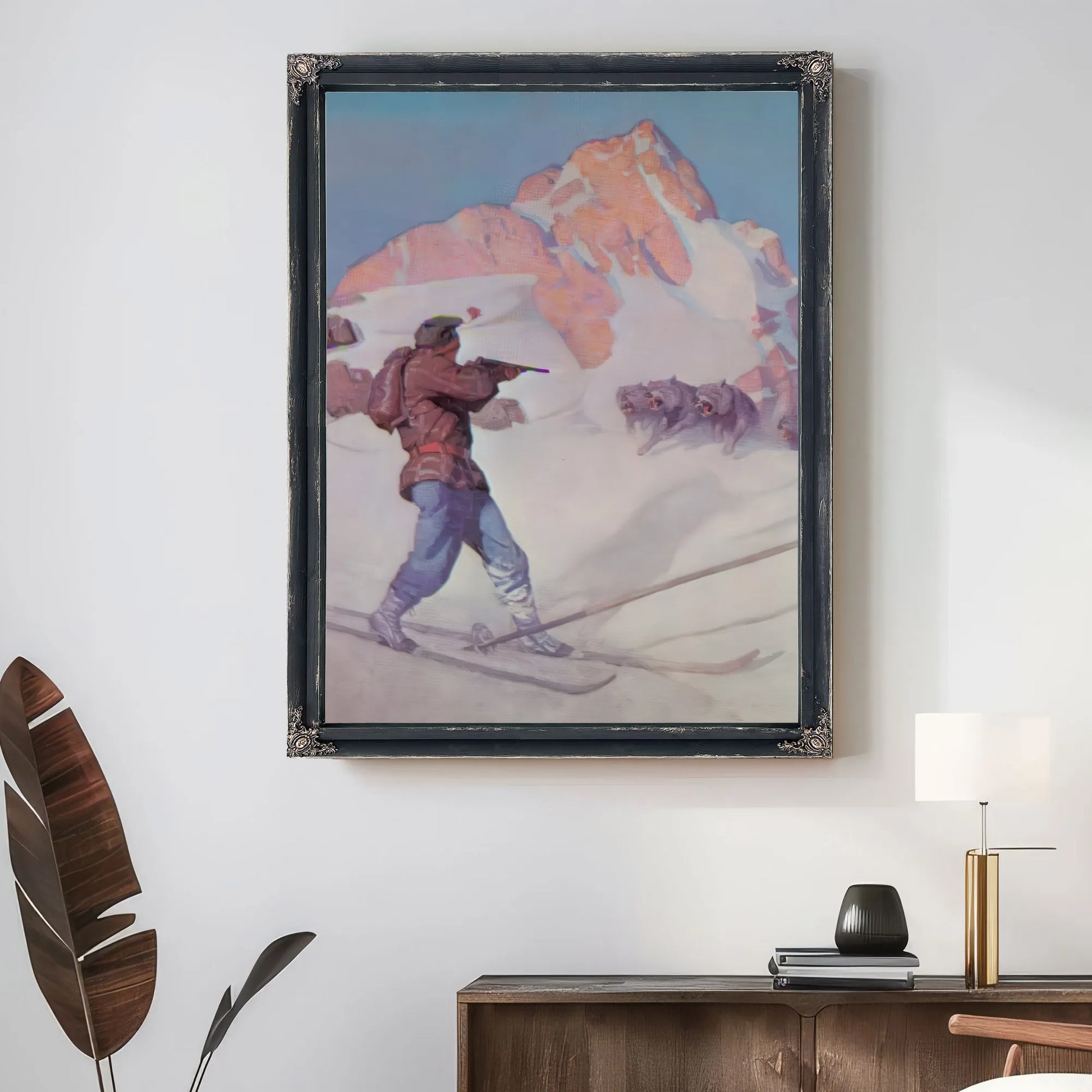 The Fight In The Peaks By NC Wyeth Fine Art Print