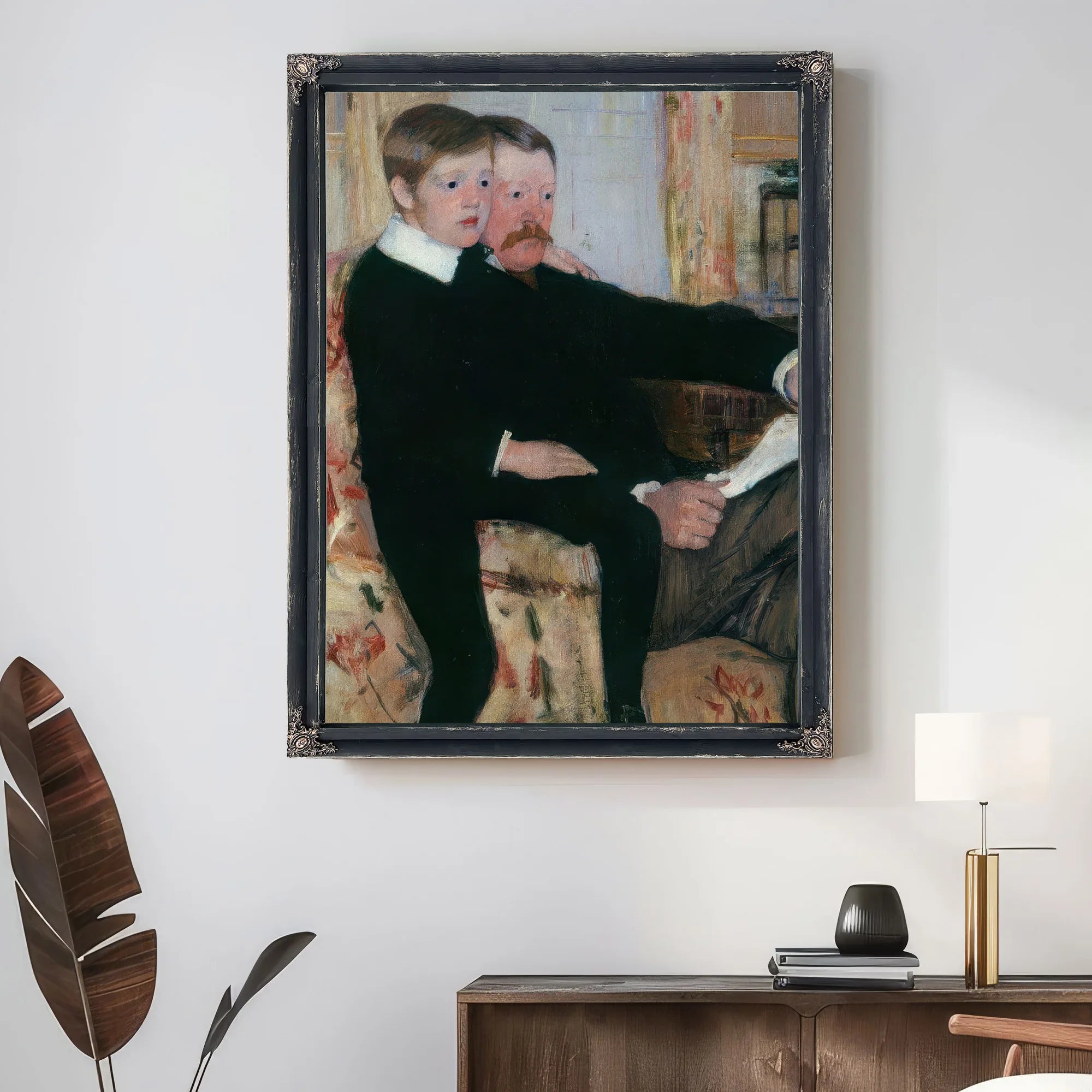 Portrait Of Alexander J. Cassatt And Son Robert Kelso Cassatt By Mary Cassatt Fine Art Print