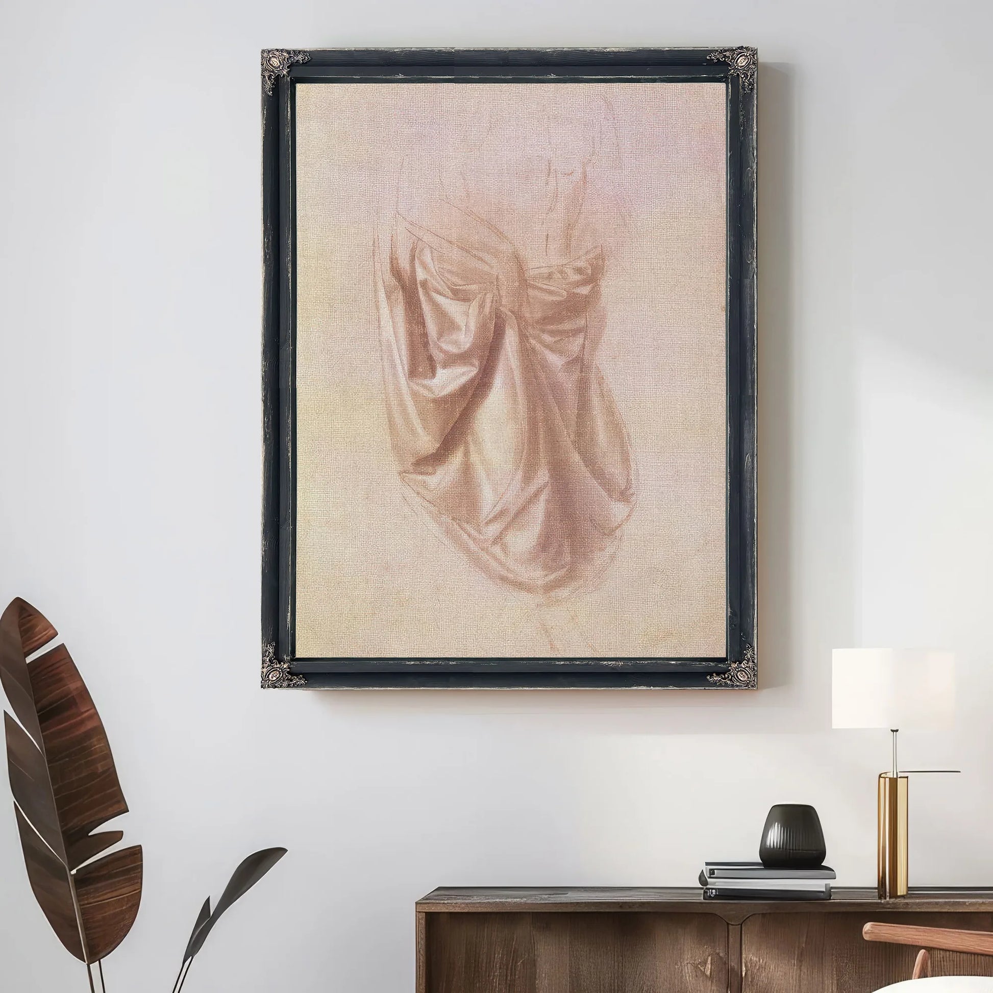 Drapery Study (Gouache On Canvas) By Leonardo Da Vinci Fine Art Print