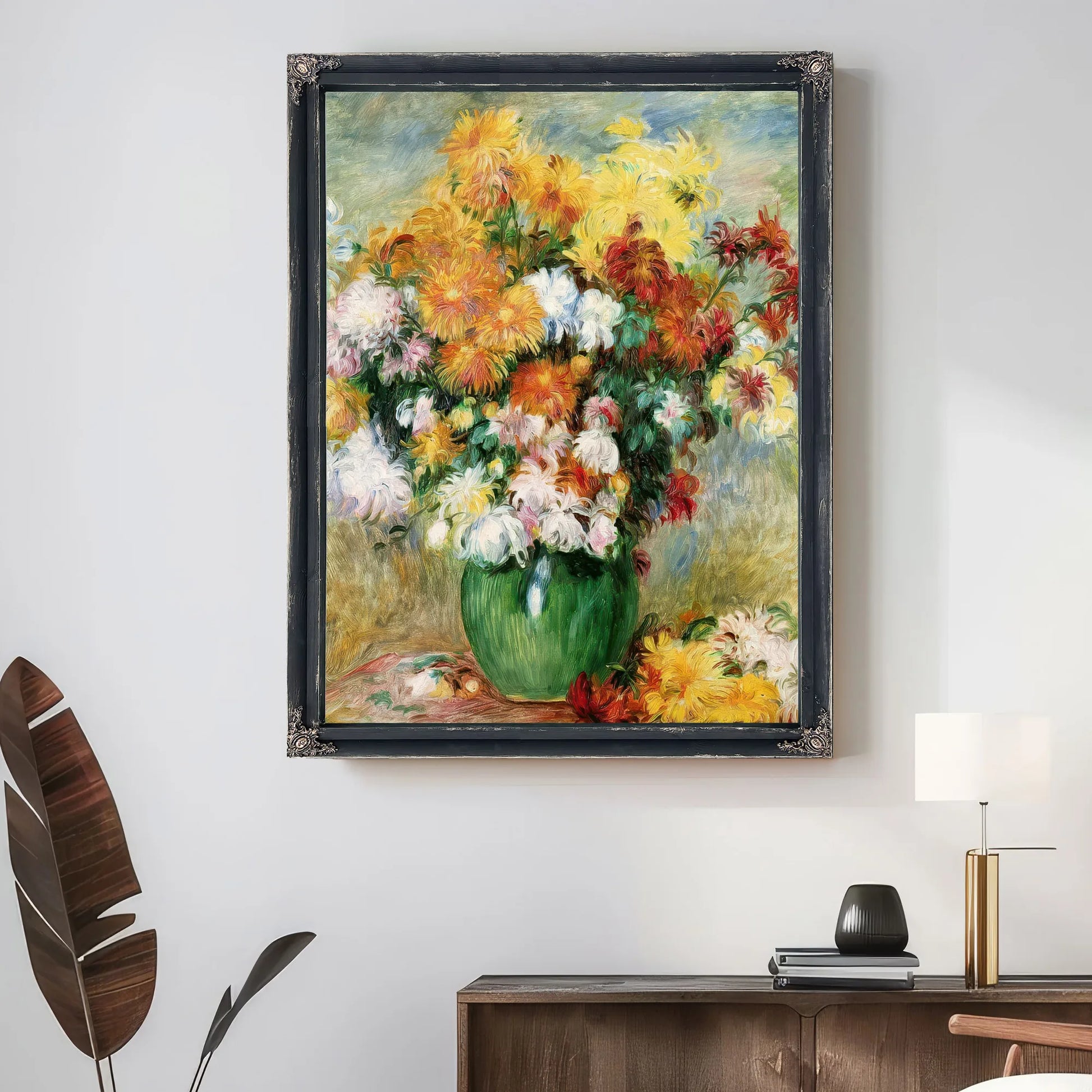 Bouquet Of Chrysanthemums By Pierre Auguste Renoir Fine Art Print