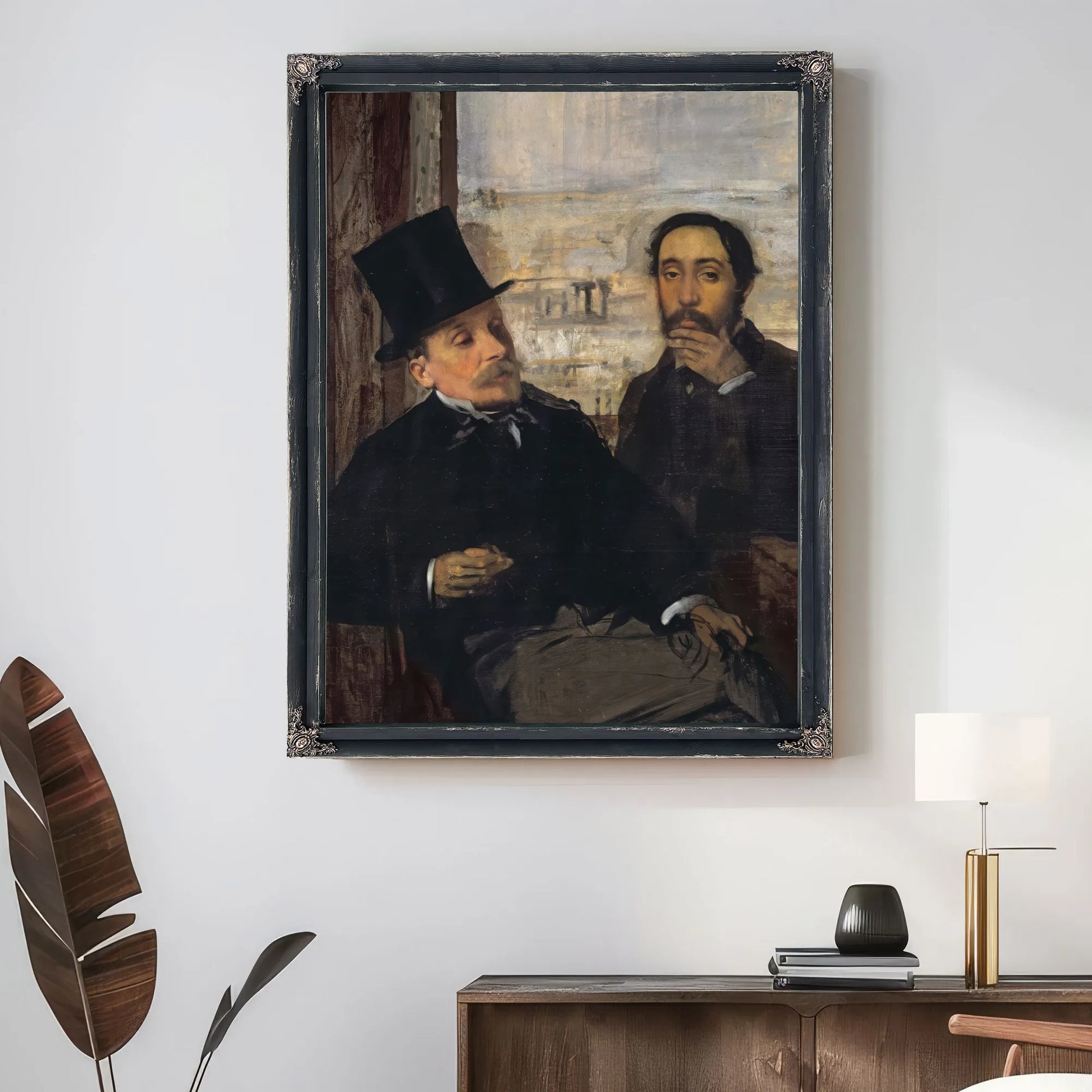 Self Portrait With Evariste De Valernes (1816 96) By Edgar Degas Fine Art Print